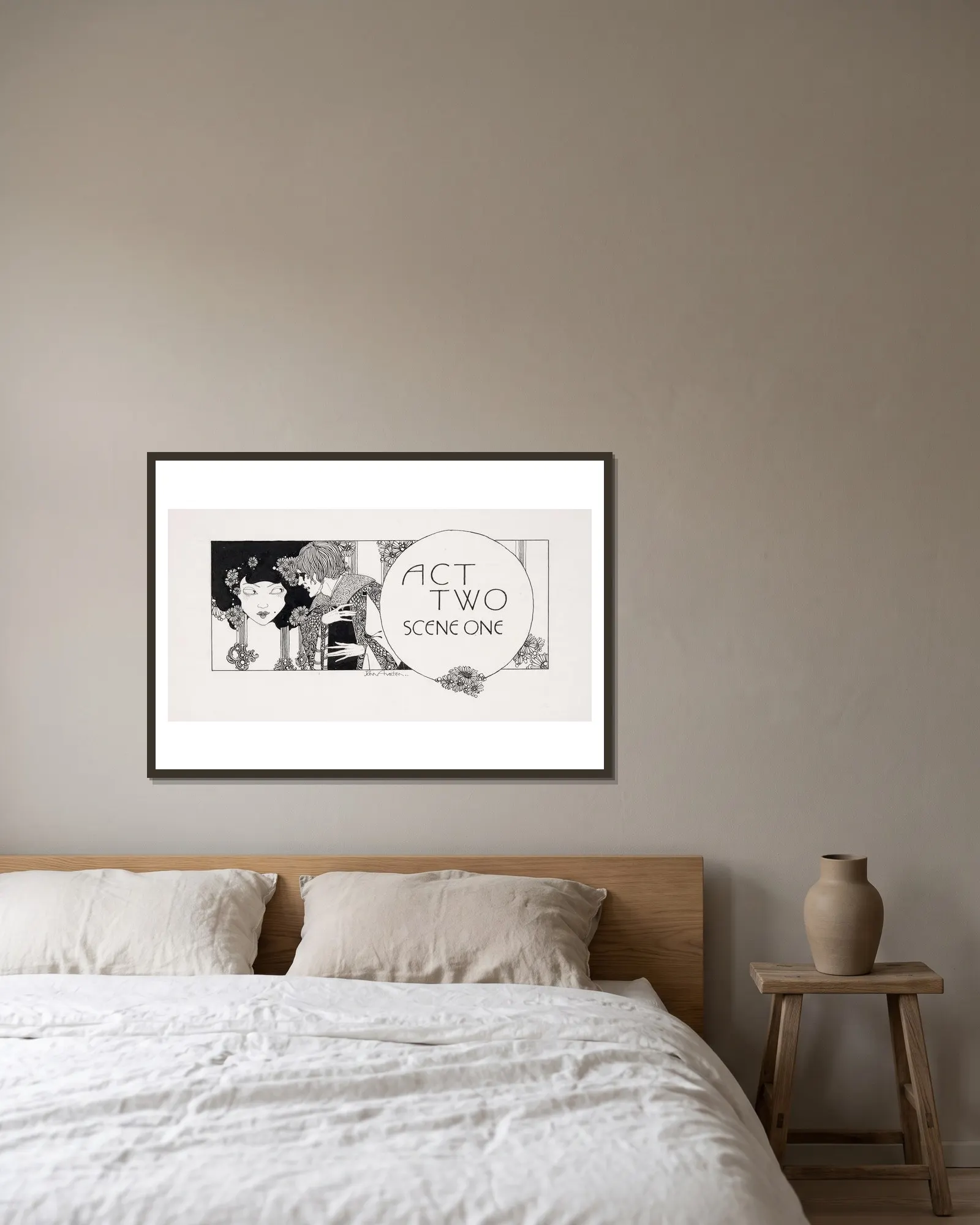 Hamlet Pl.24 av John Austen inramad på en vägg
