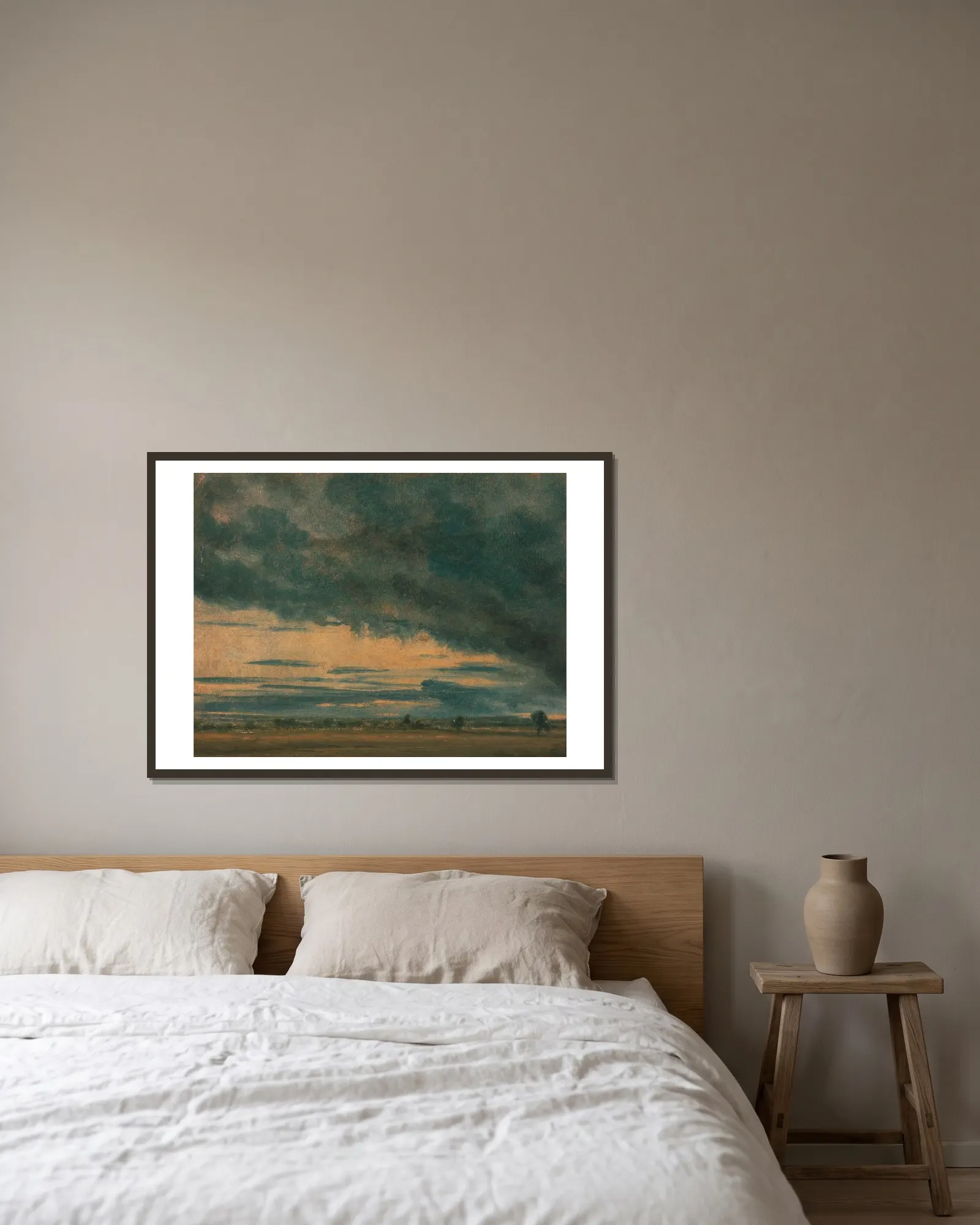 Cloud Study av John Constable inramad på en vägg