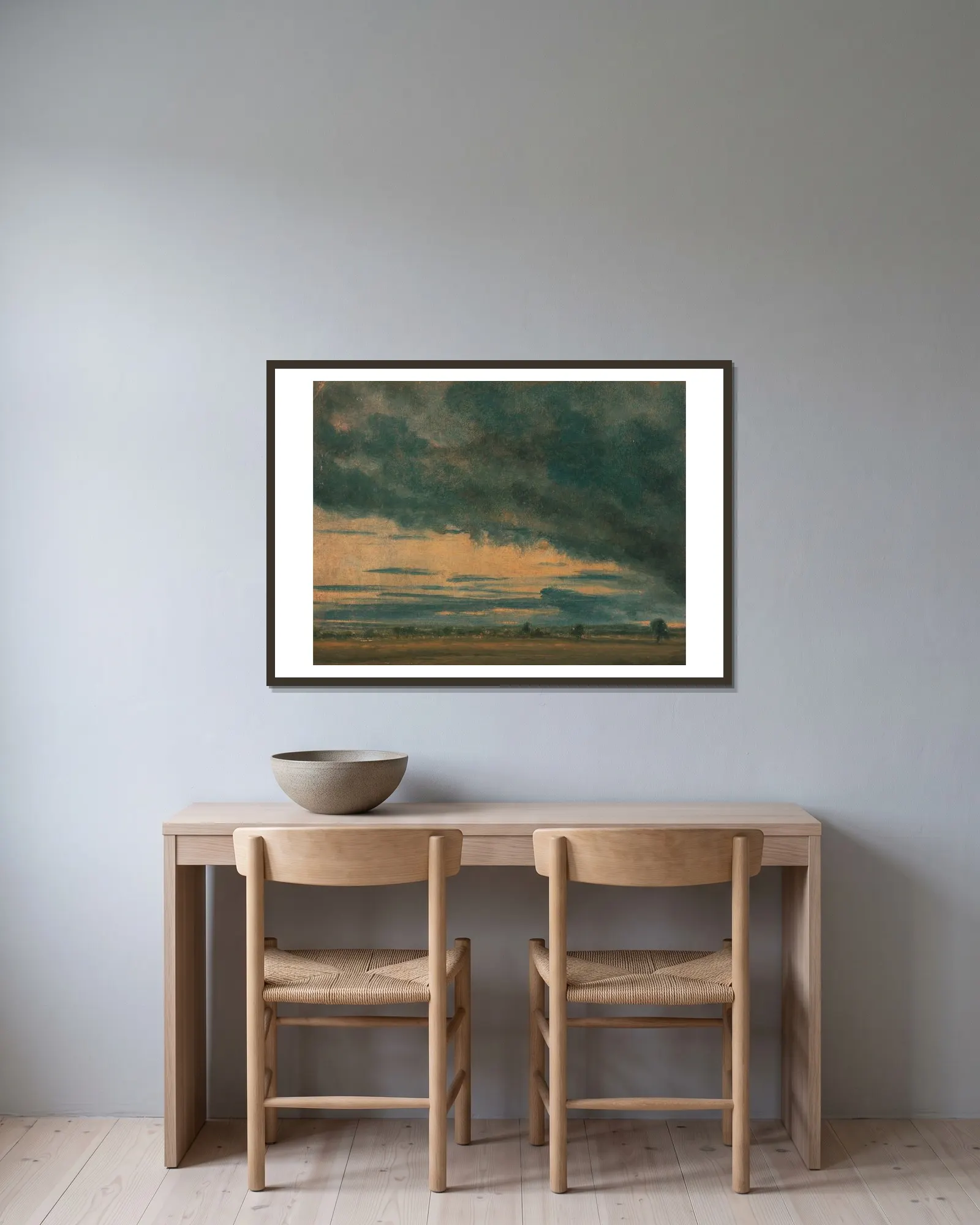 Cloud Study av John Constable inramad på en vägg