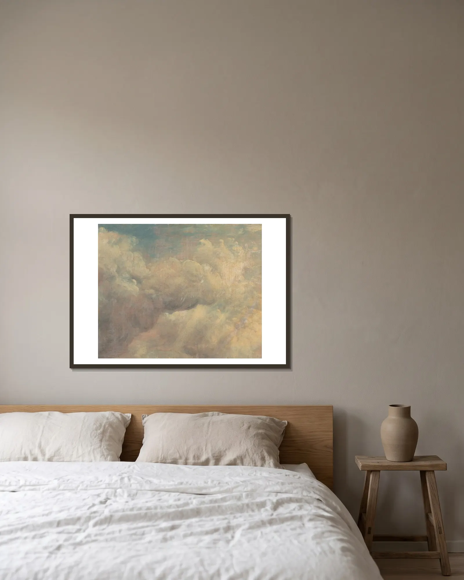 Cloud Study av John Constable inramad på en vägg