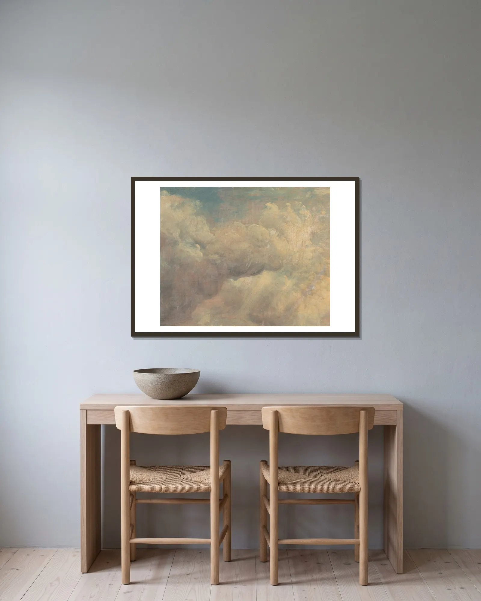 Cloud Study av John Constable inramad på en vägg