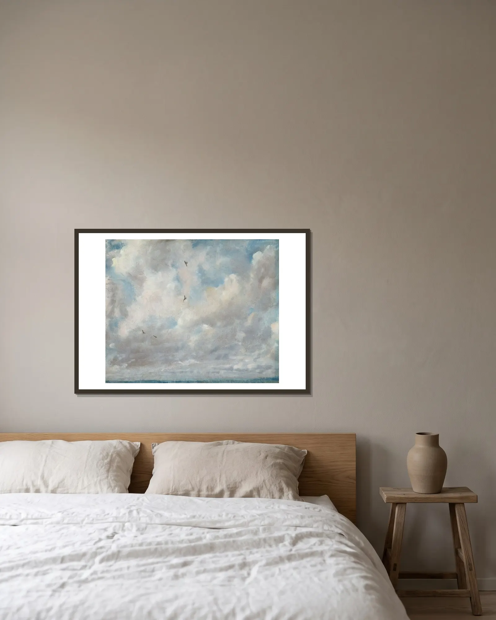 Cloud Study av John Constable inramad på en vägg