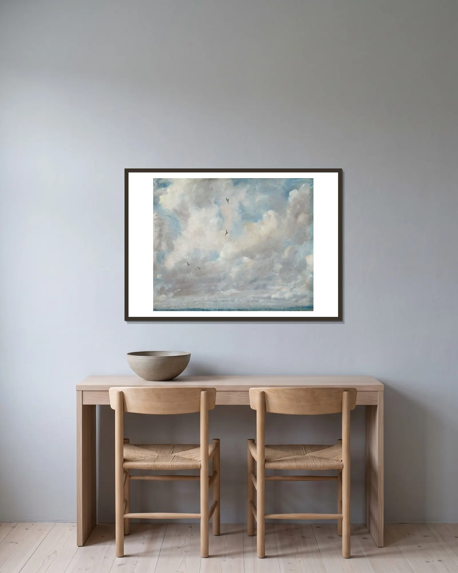 Cloud Study av John Constable inramad på en vägg