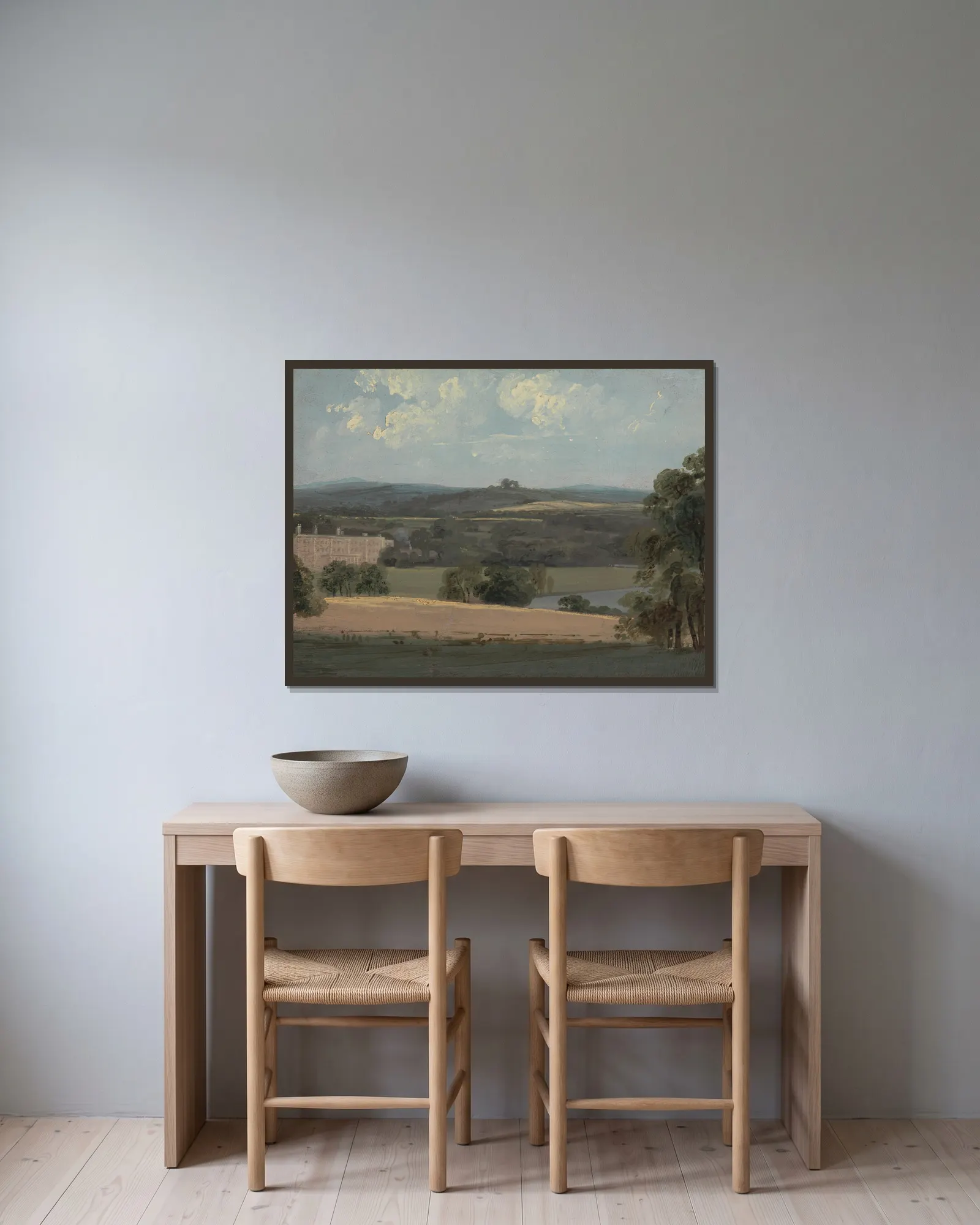 Trentham Park av John Constable inramad på en vägg