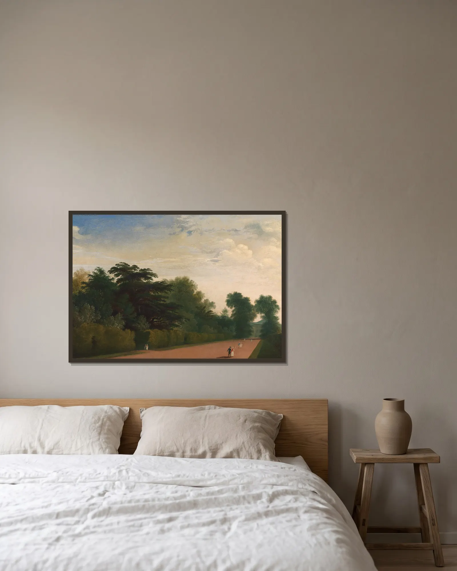 Kensington Gardens av John Martin inramad på en vägg