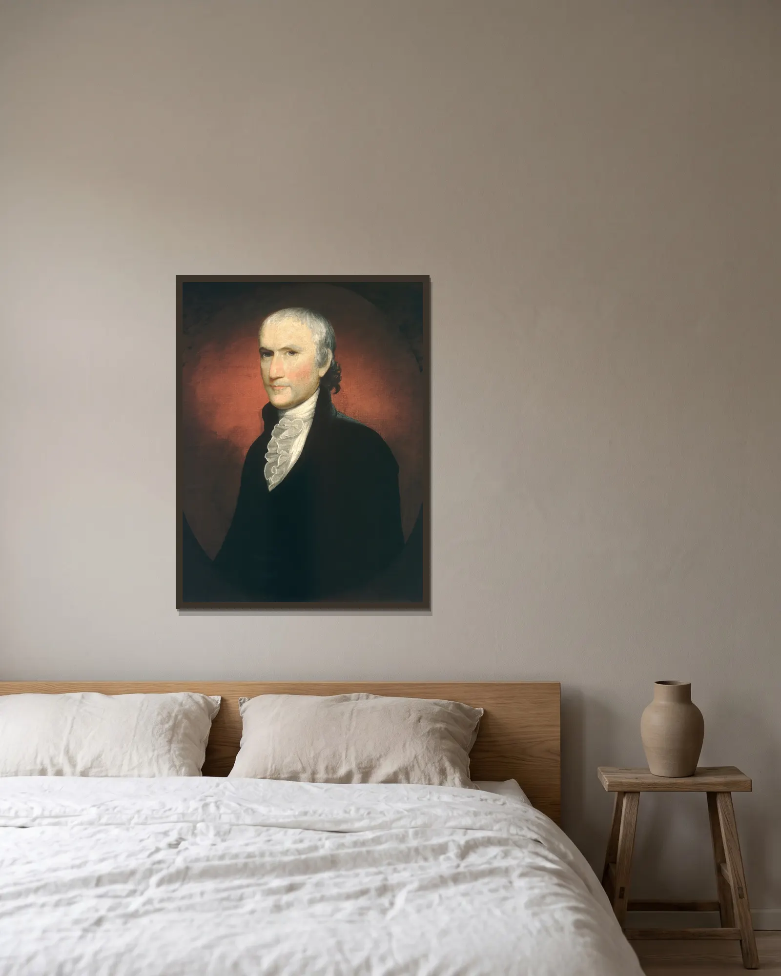 Egbert Benson av John Vanderlyn inramad på en vägg