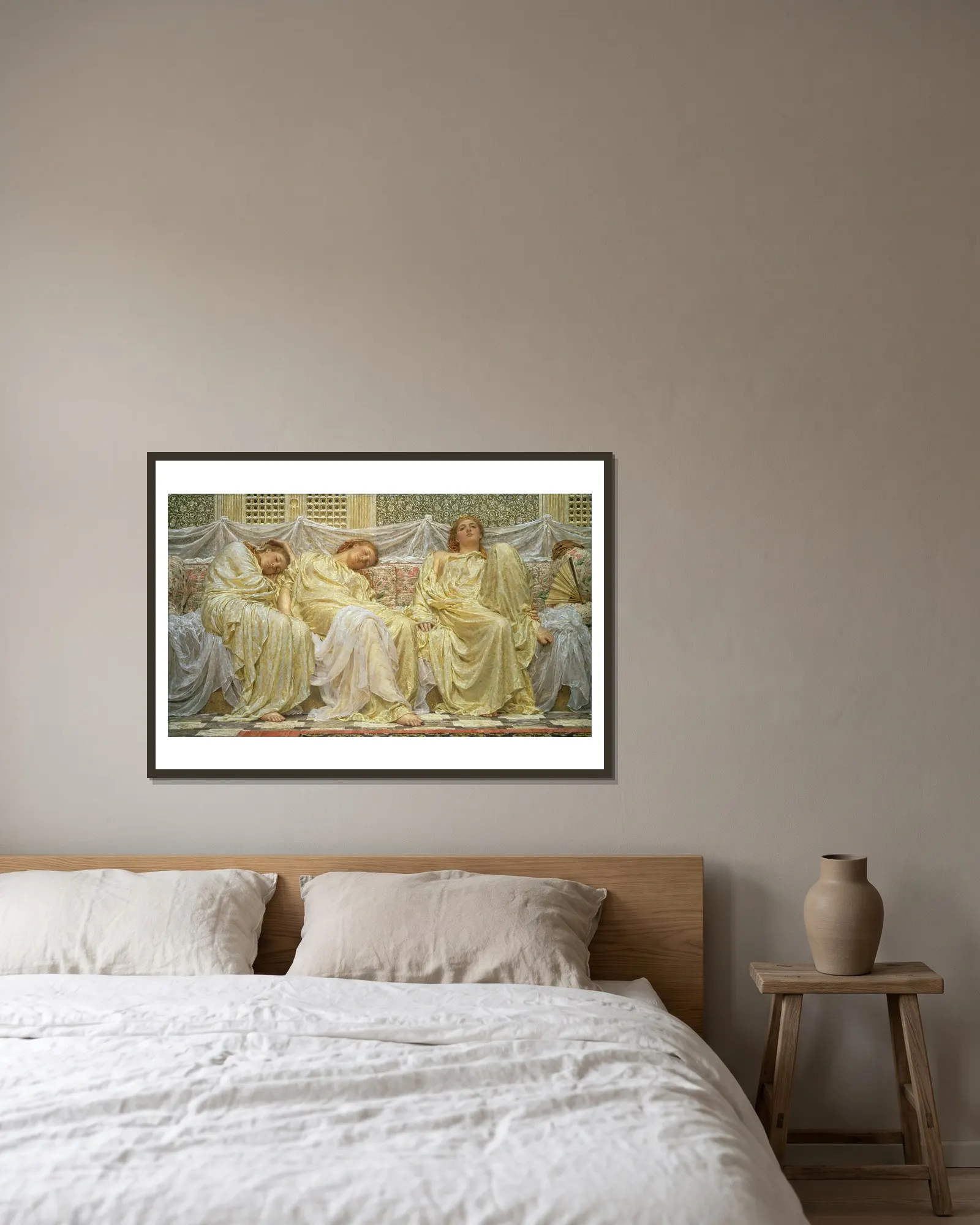 Dreamers av Albert Joseph Moore inramad på en vägg