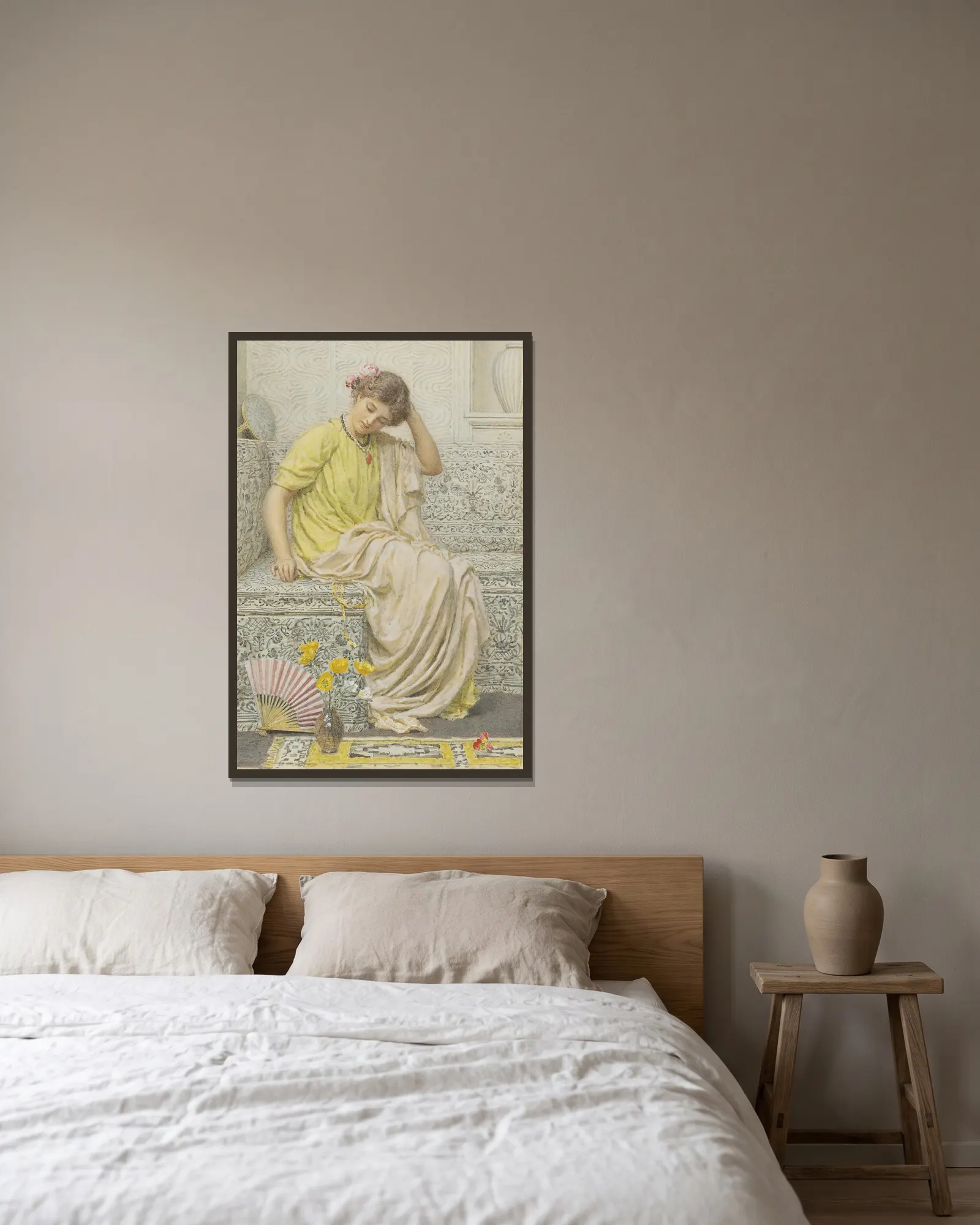 Hairpins av Albert Joseph Moore inramad på en vägg