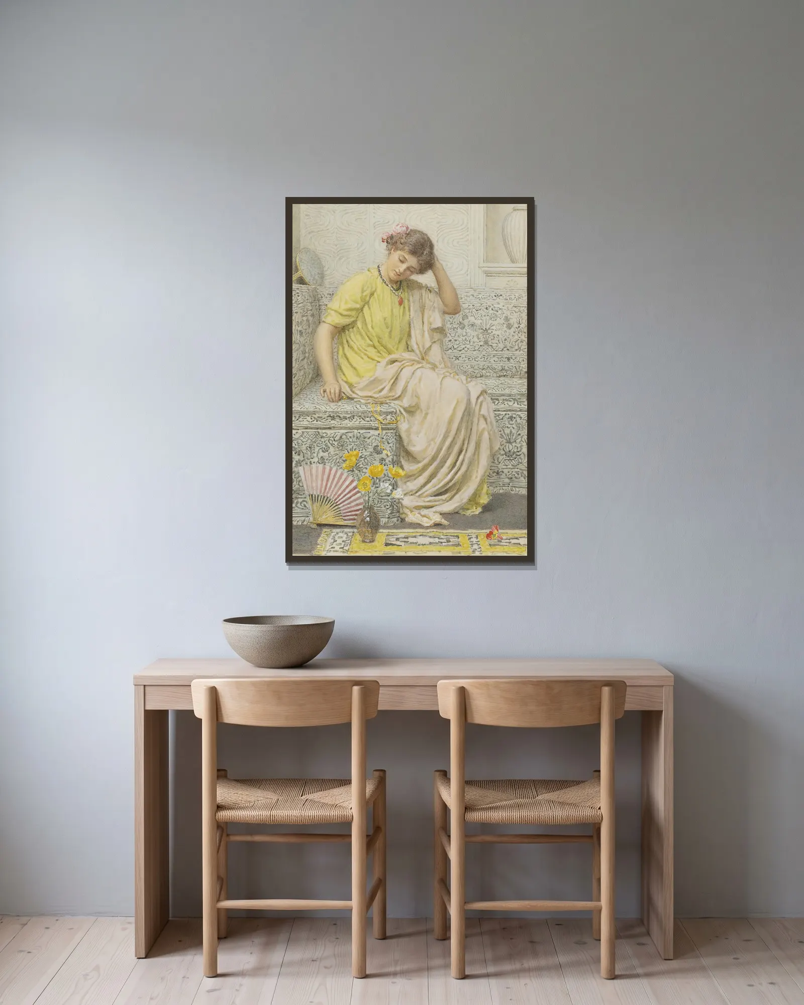 Hairpins av Albert Joseph Moore inramad på en vägg