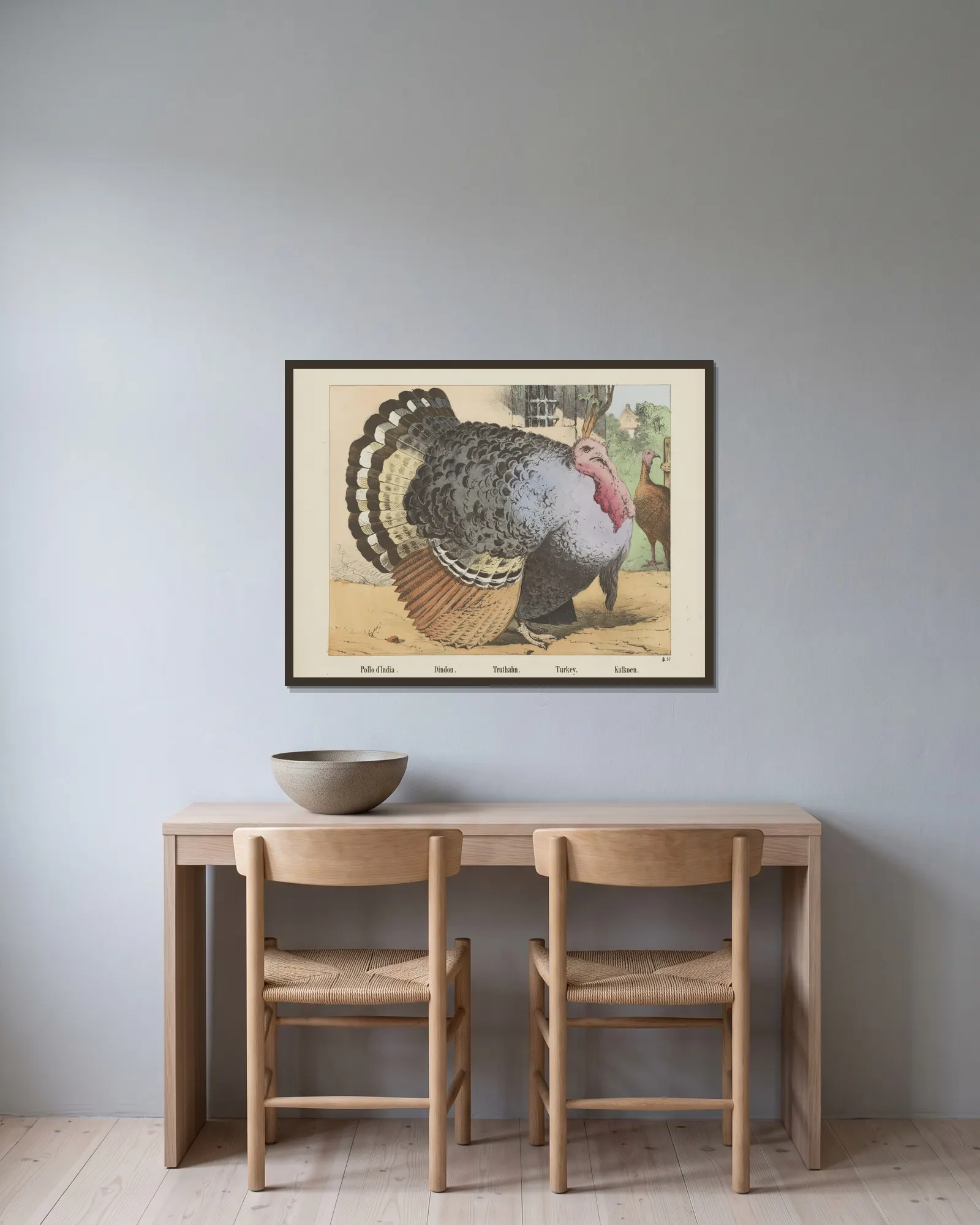Turkey. av Joseph Scholz inramad på en vägg