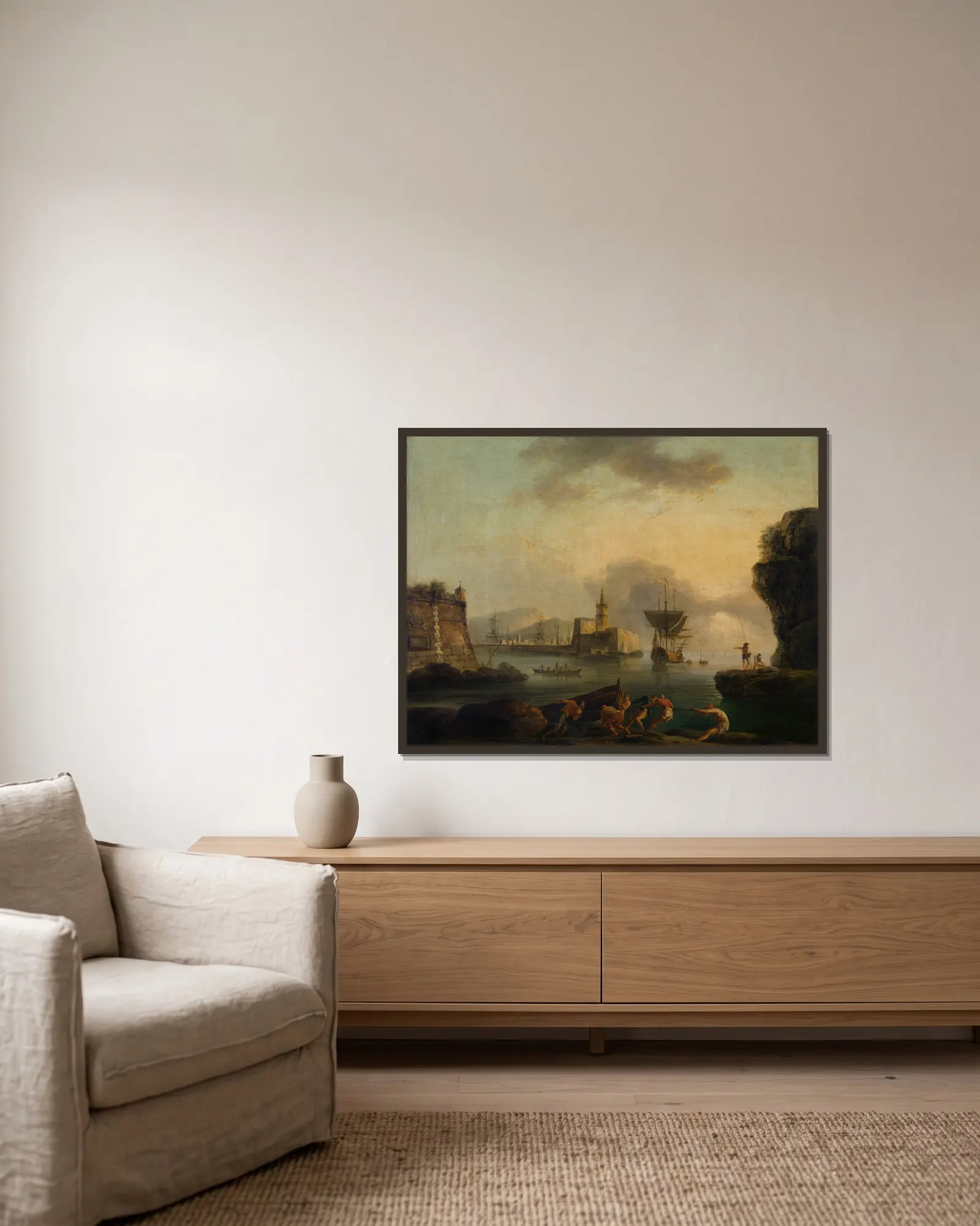 Naples av Claude-Joseph Vernet inramad på en vägg