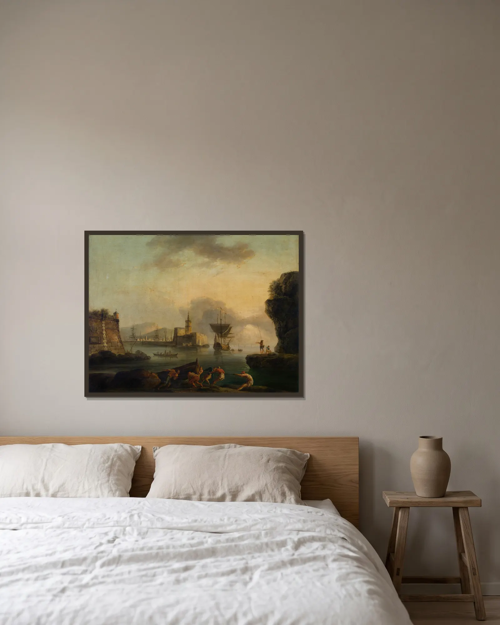Naples av Claude-Joseph Vernet inramad på en vägg
