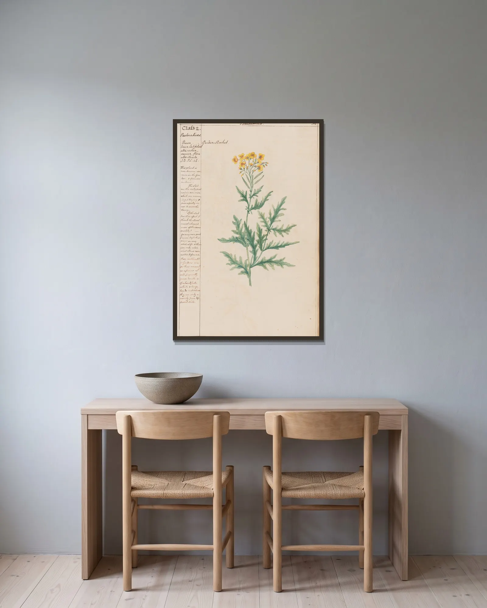 Garden Rocket av Joshua Webster inramad på en vägg