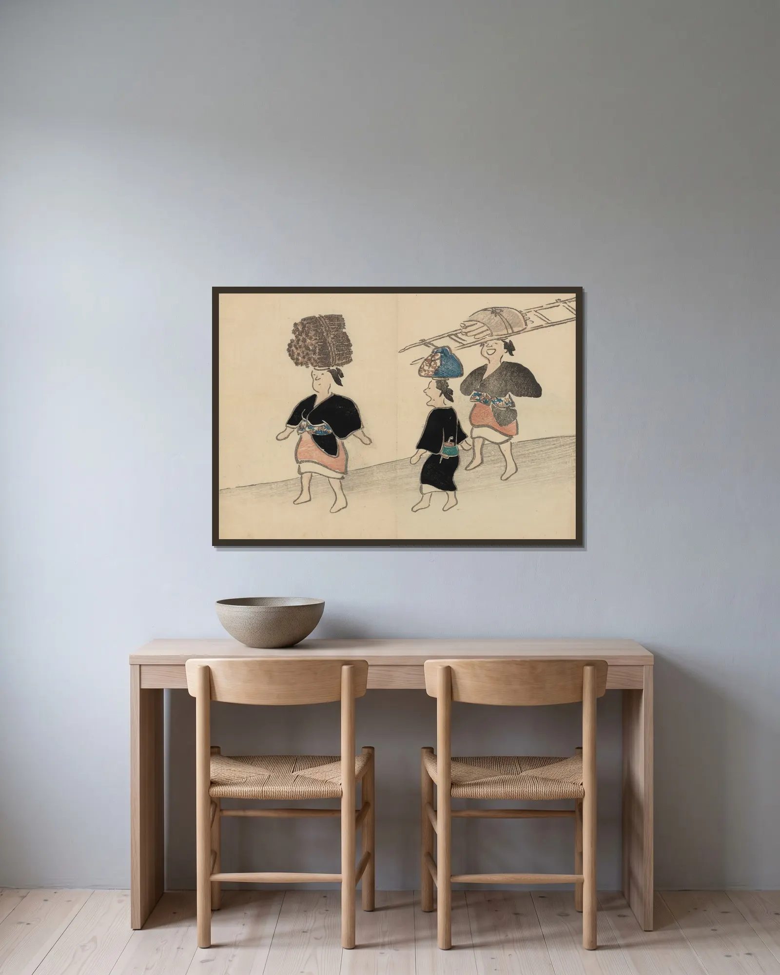 Kōrin gafu – Hōchū Pl.23 av Ogata Kōrin inramad på en vägg