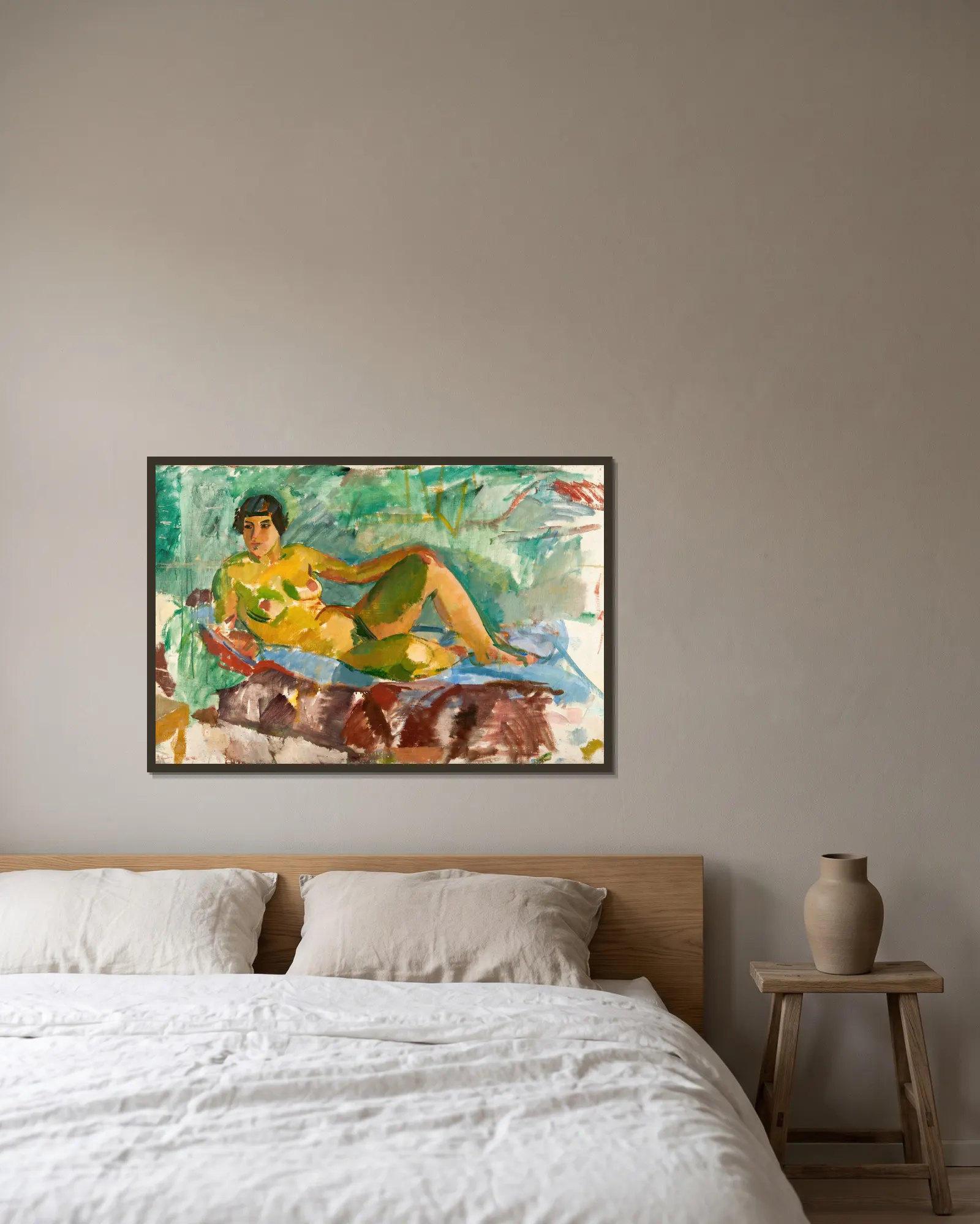 Reclining Model av Karl Isakson inramad på en vägg