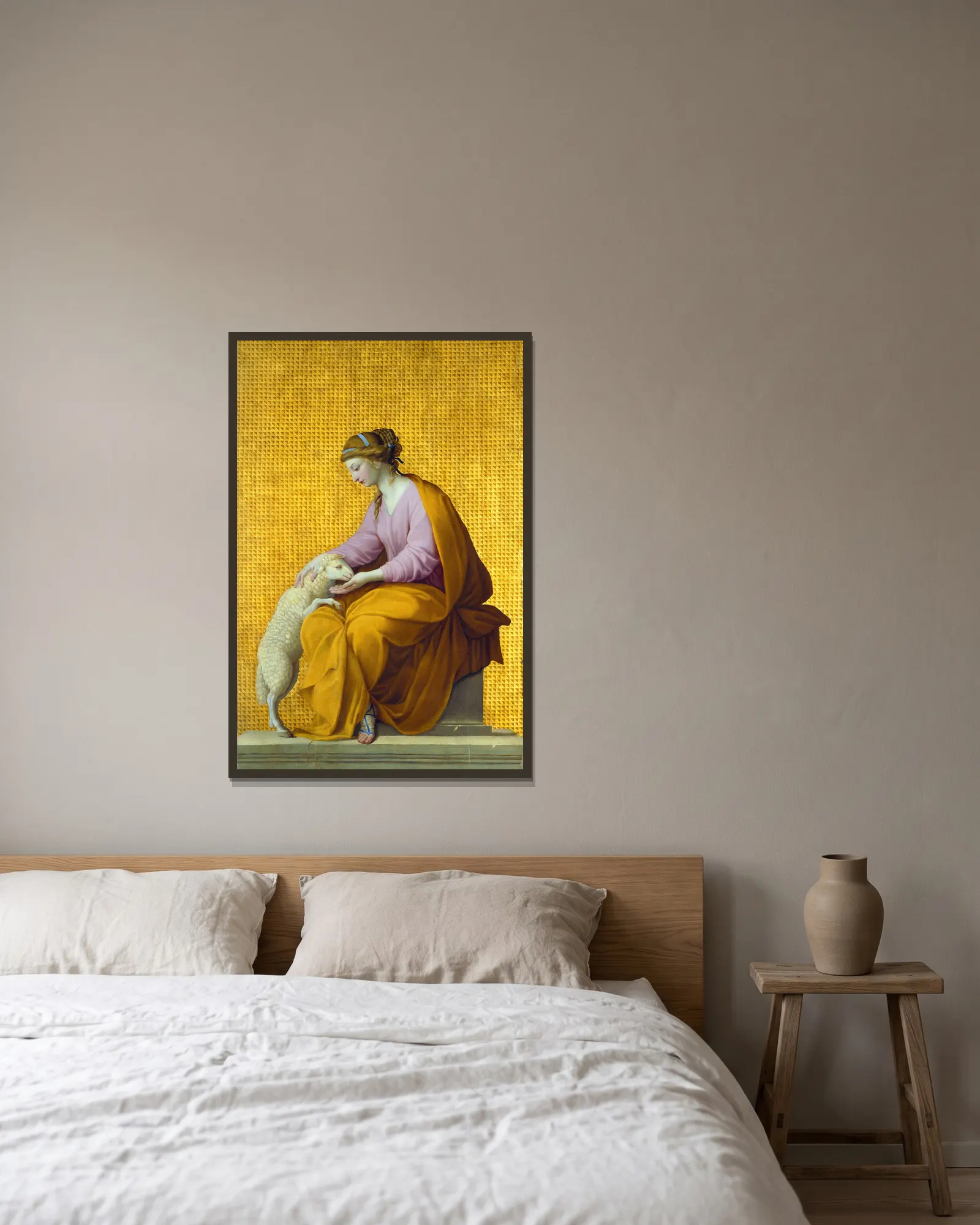 Meekness av Eustache Le Sueur inramad på en vägg