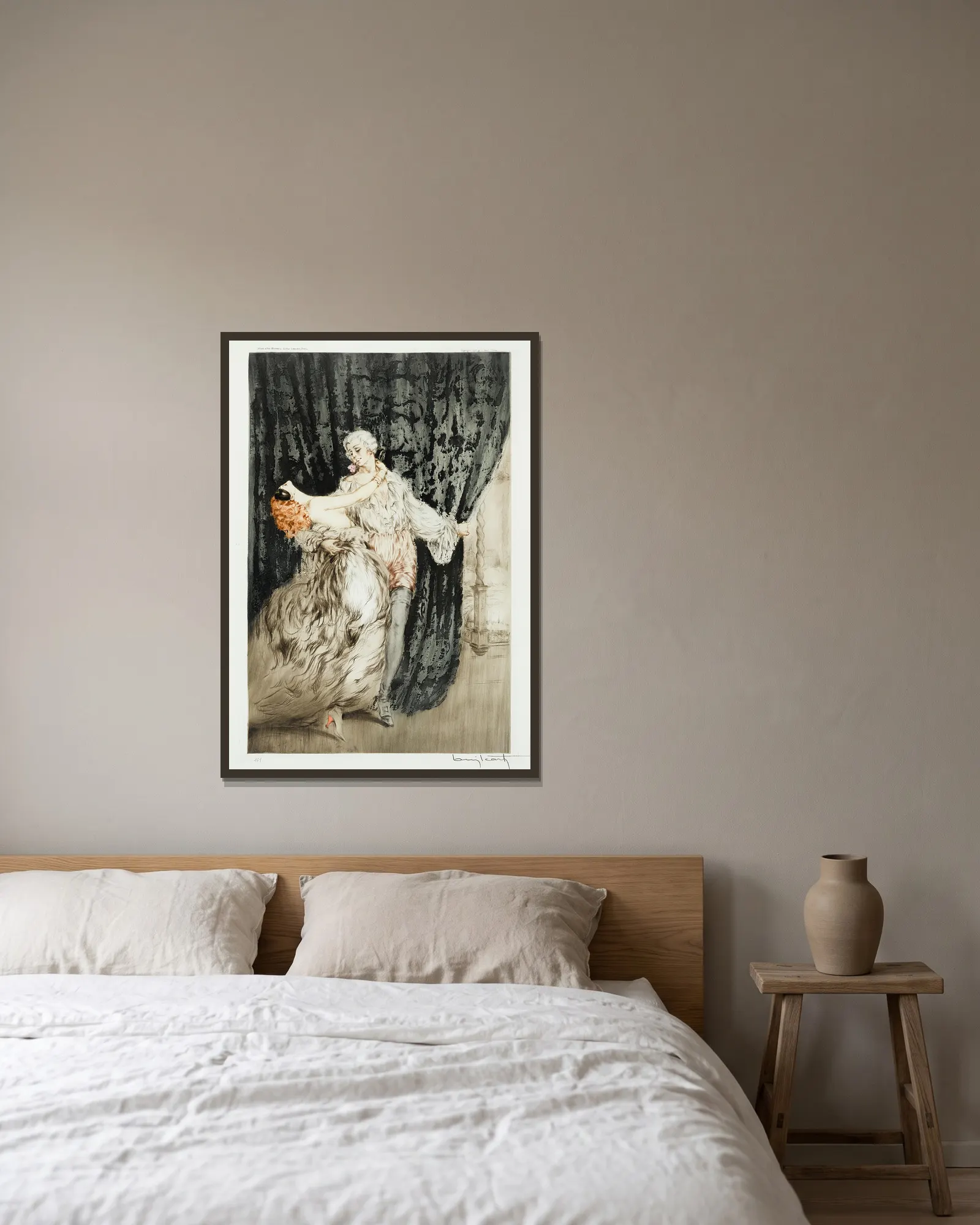 Don Juan av Louis Icart inramad på en vägg