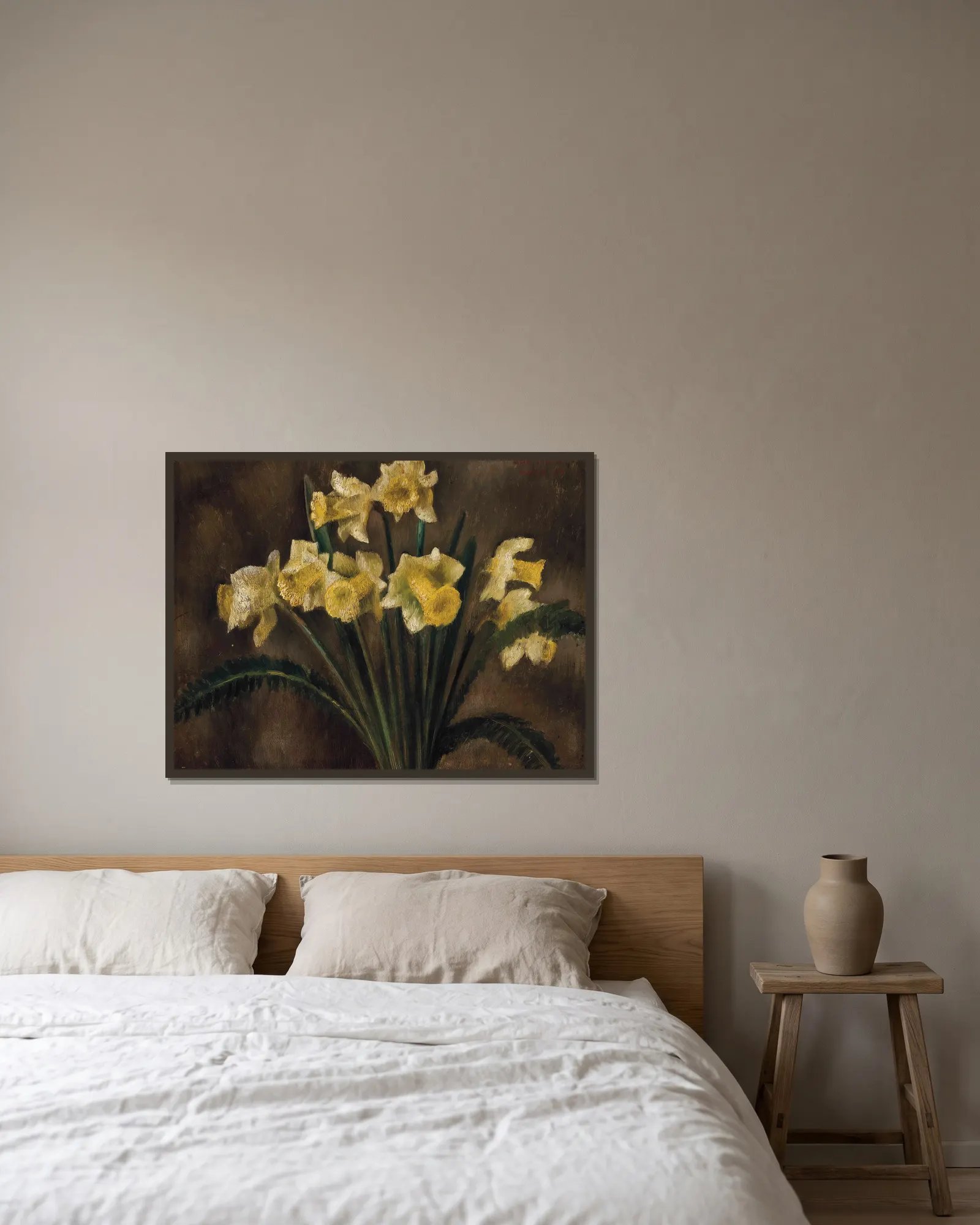 Daffodils av Mark Gertler inramad på en vägg