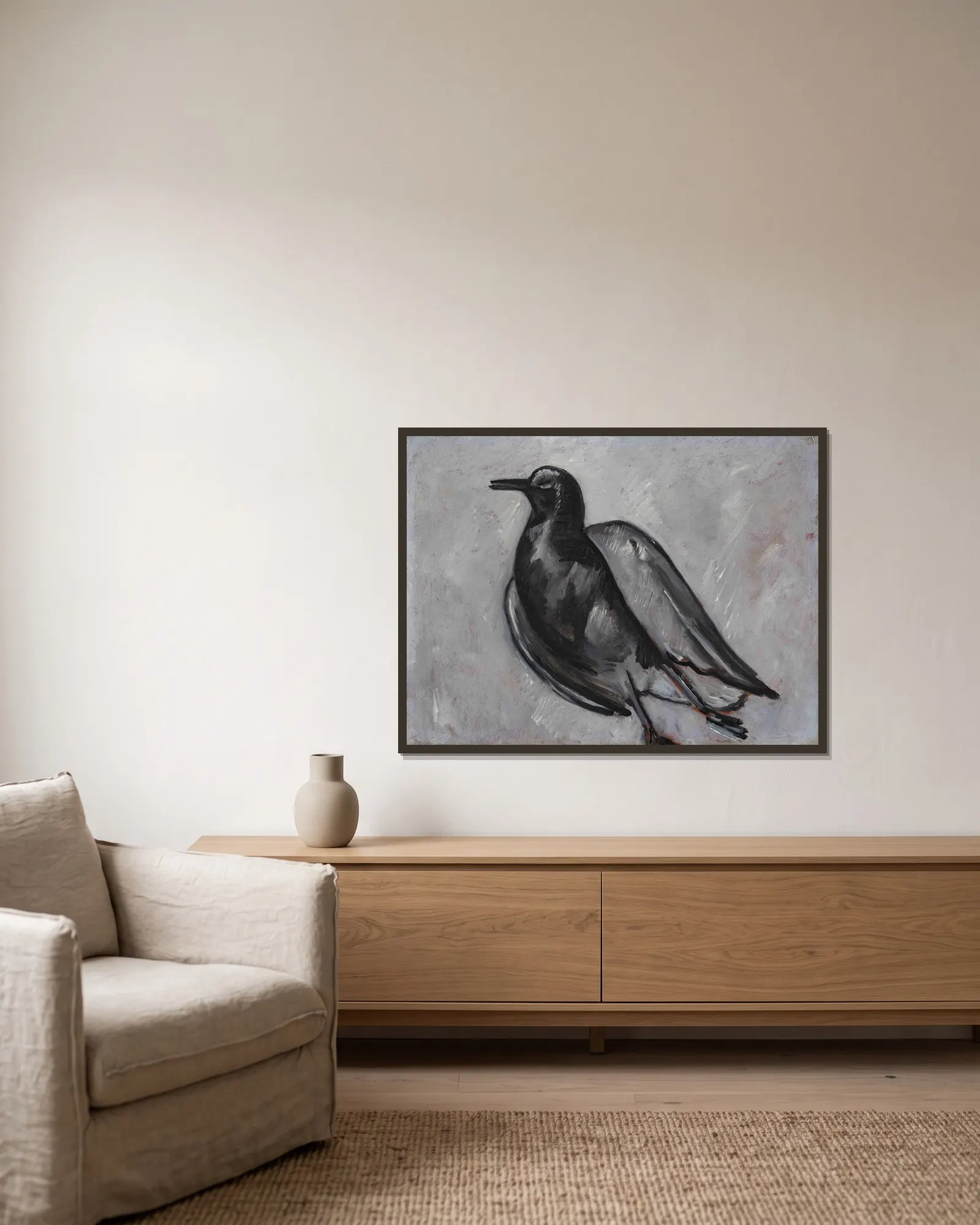 Gull av Marsden Hartley inramad på en vägg