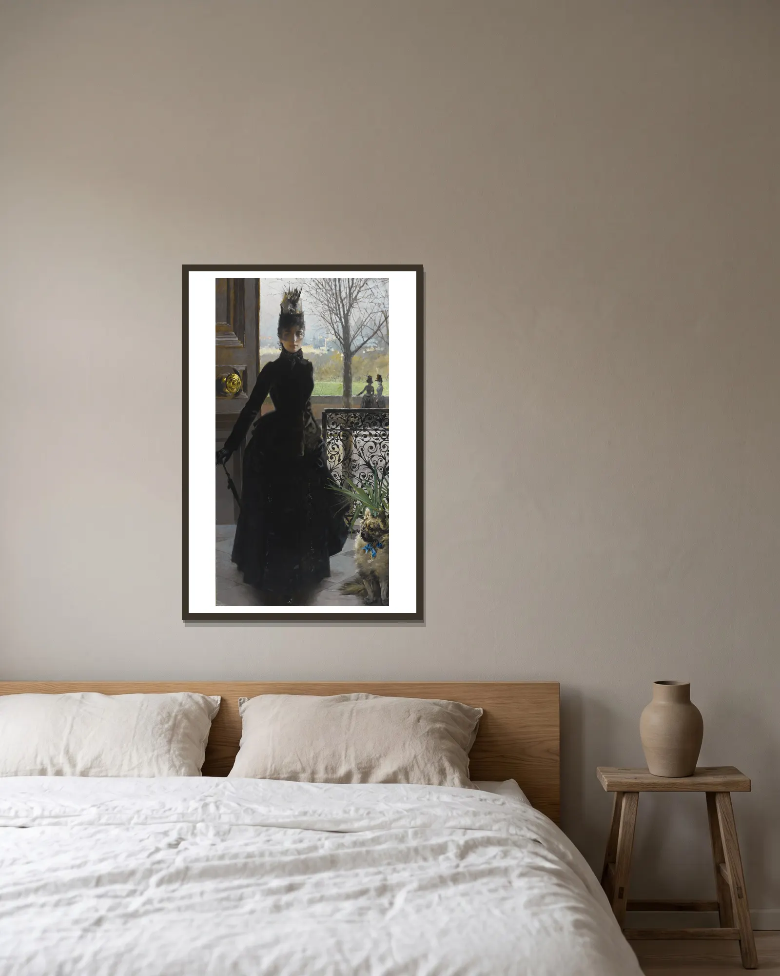 An Elegant Lady av Vittorio Matteo Corcos inramad på en vägg