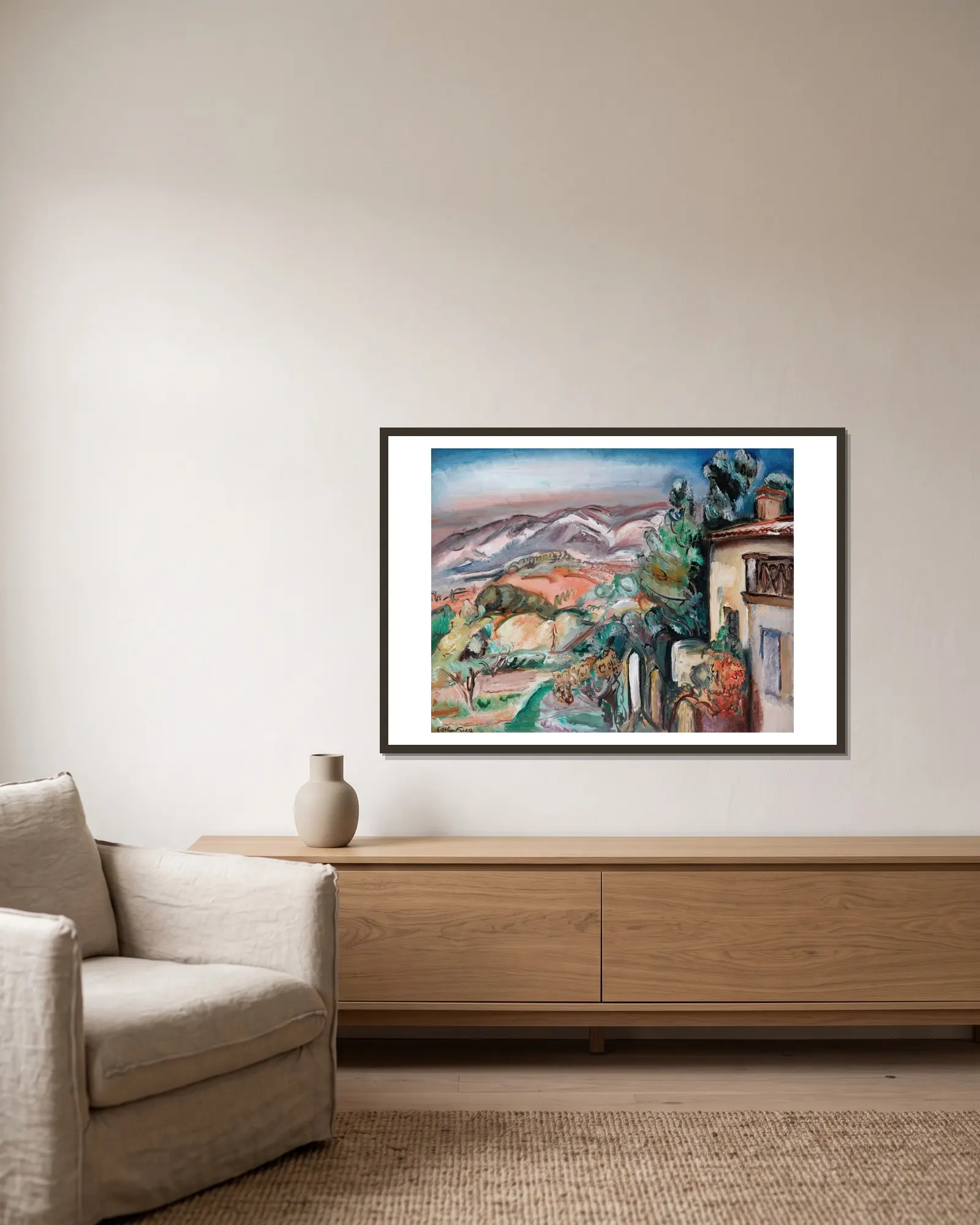 Paysage (Toulon) av Emile Othon Friesz inramad på en vägg
