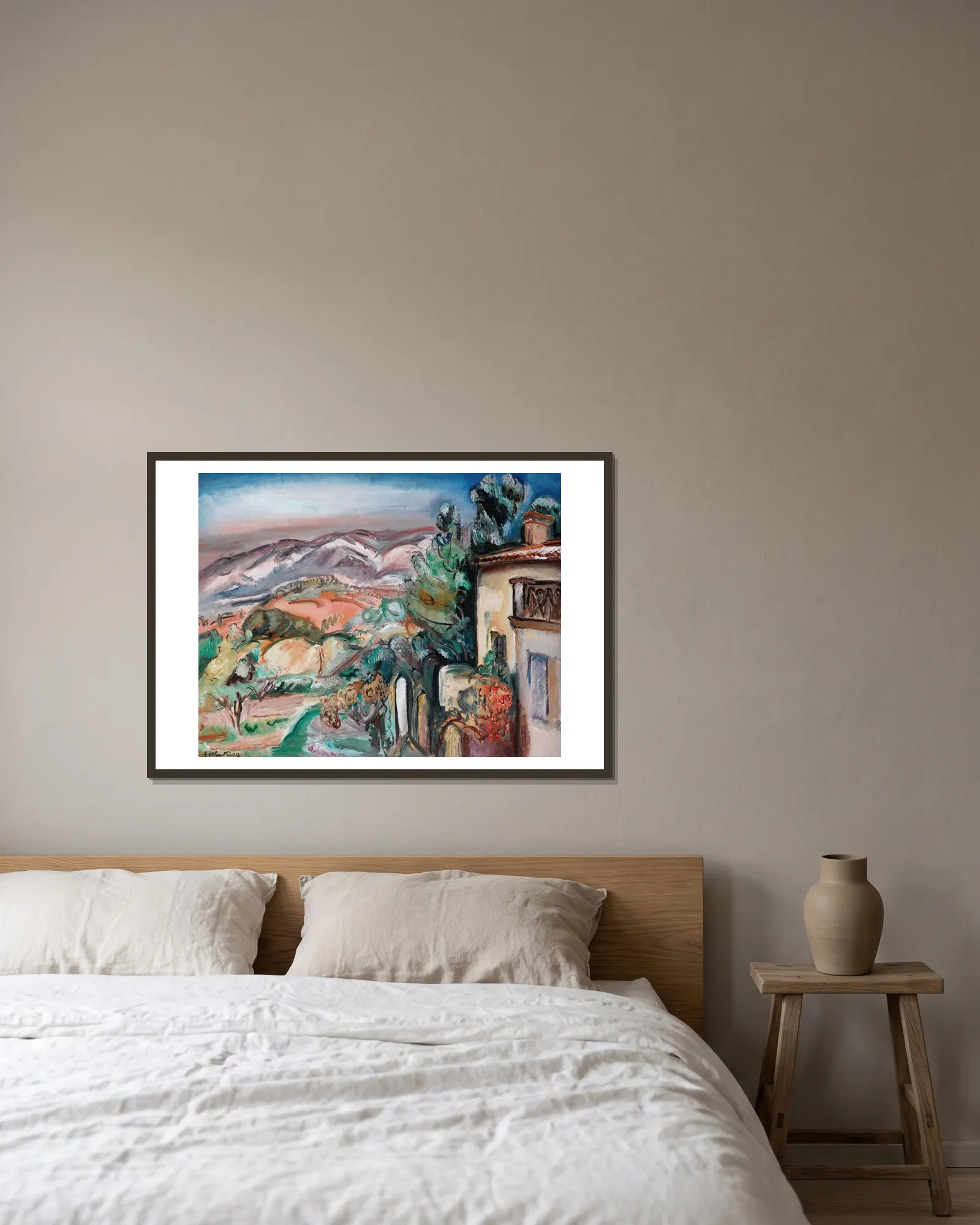 Paysage (Toulon) av Emile Othon Friesz inramad på en vägg