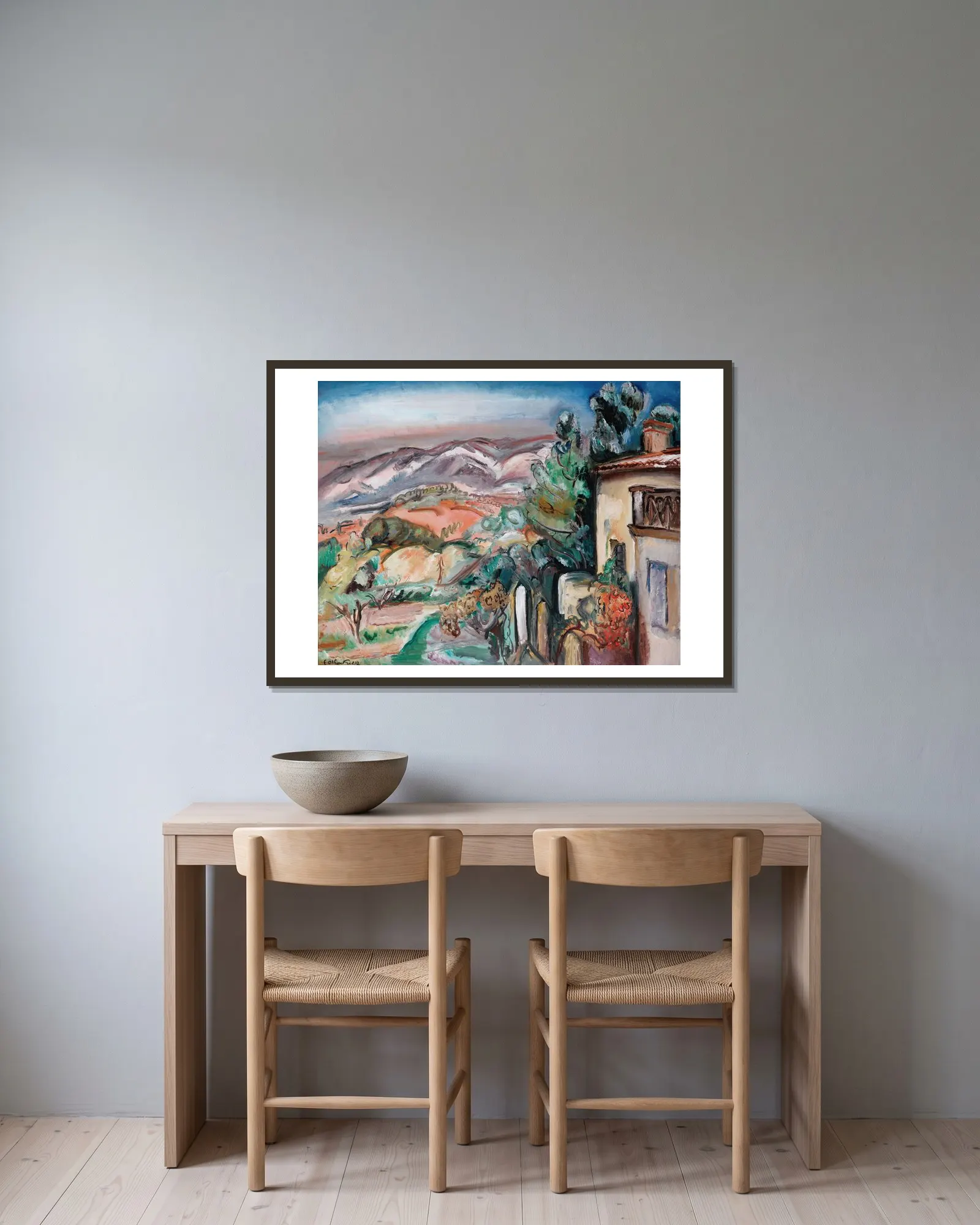 Paysage (Toulon) av Emile Othon Friesz inramad på en vägg