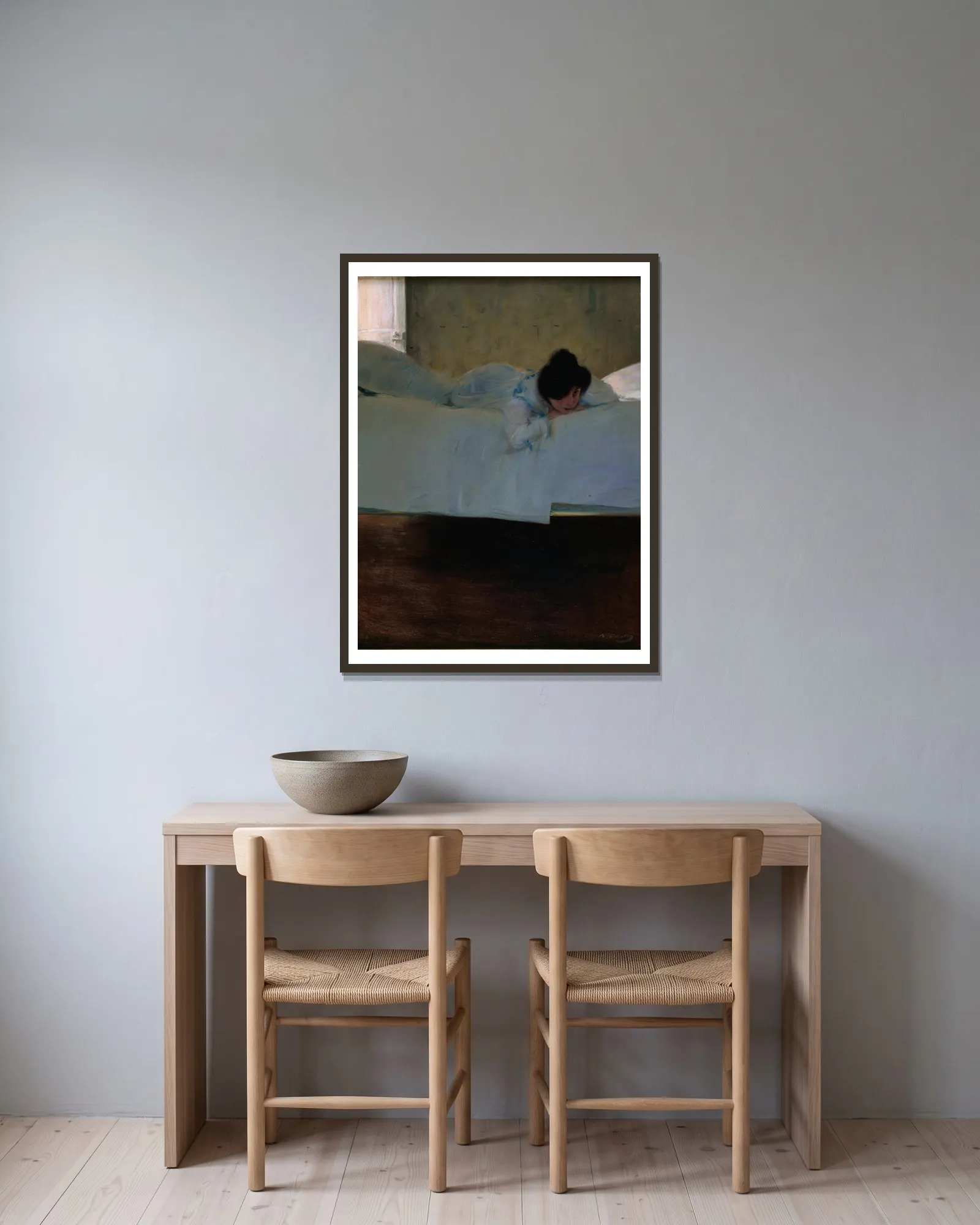 Laziness av Ramón Casas inramad på en vägg