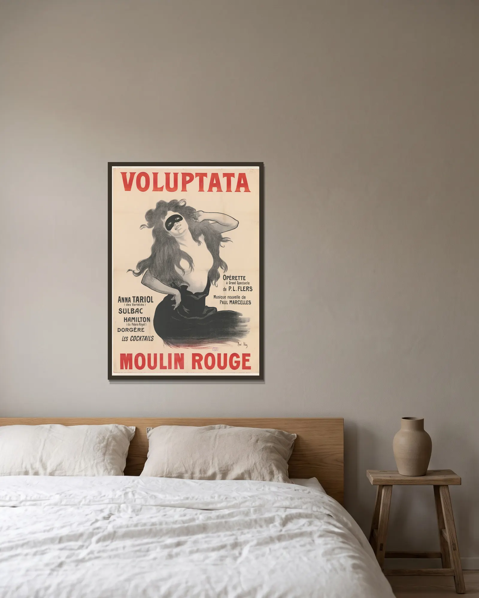 Voluptata av René Péan inramad på en vägg