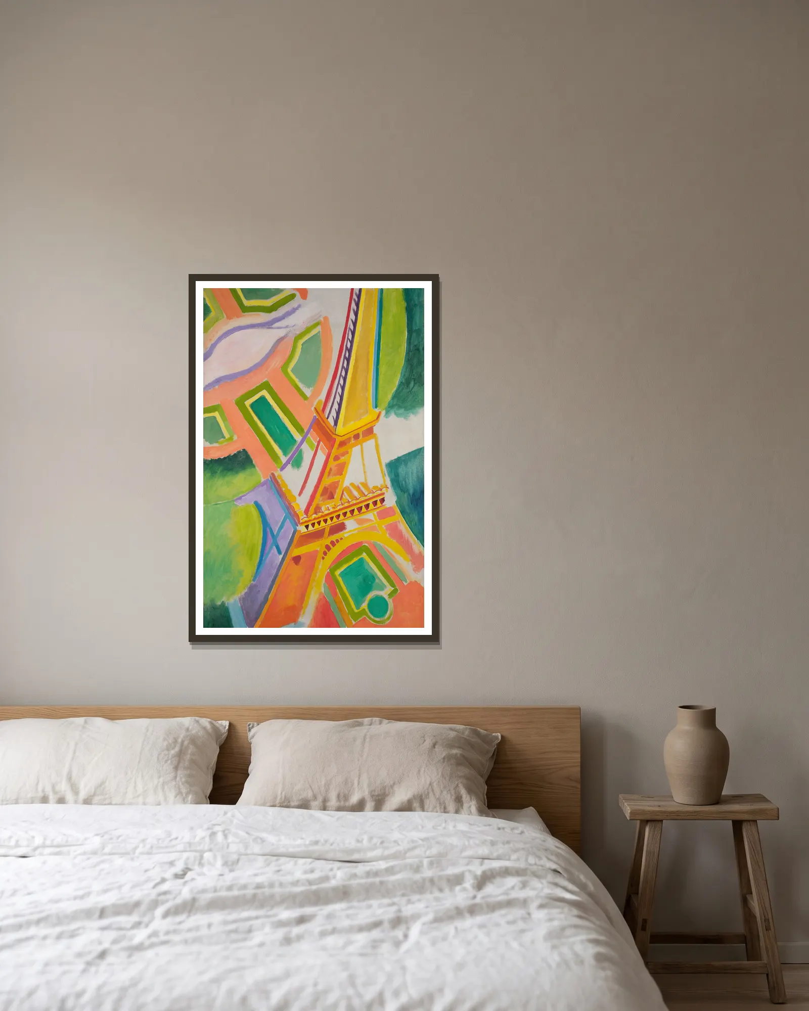 Eiffel Tower av Robert Delaunay inramad på en vägg