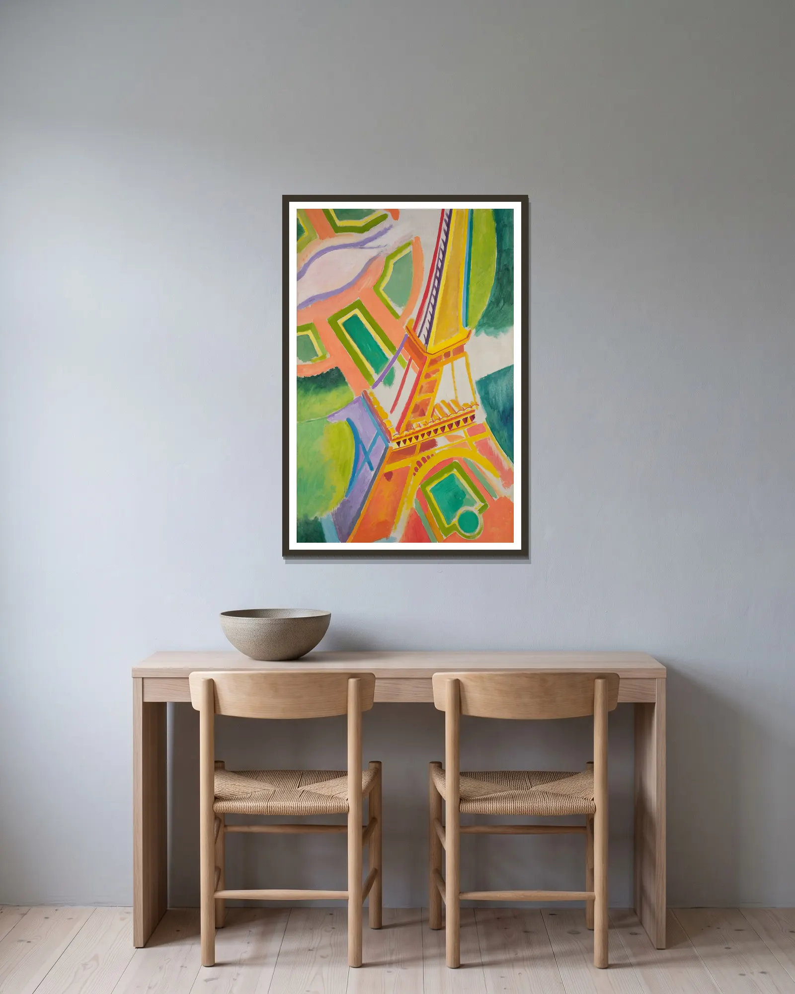 Eiffel Tower av Robert Delaunay inramad på en vägg