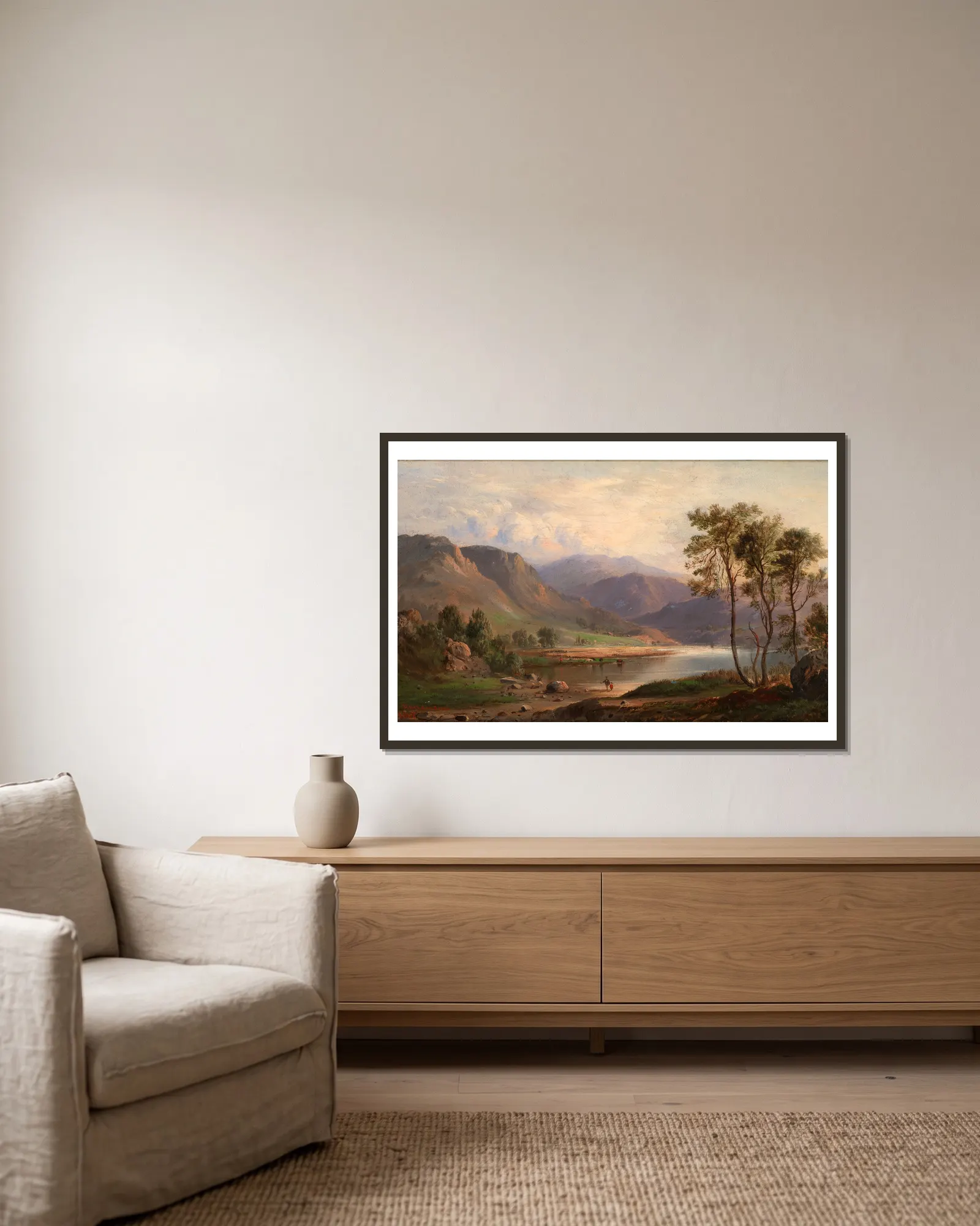 Loch Long av Robert S. Duncanson inramad på en vägg