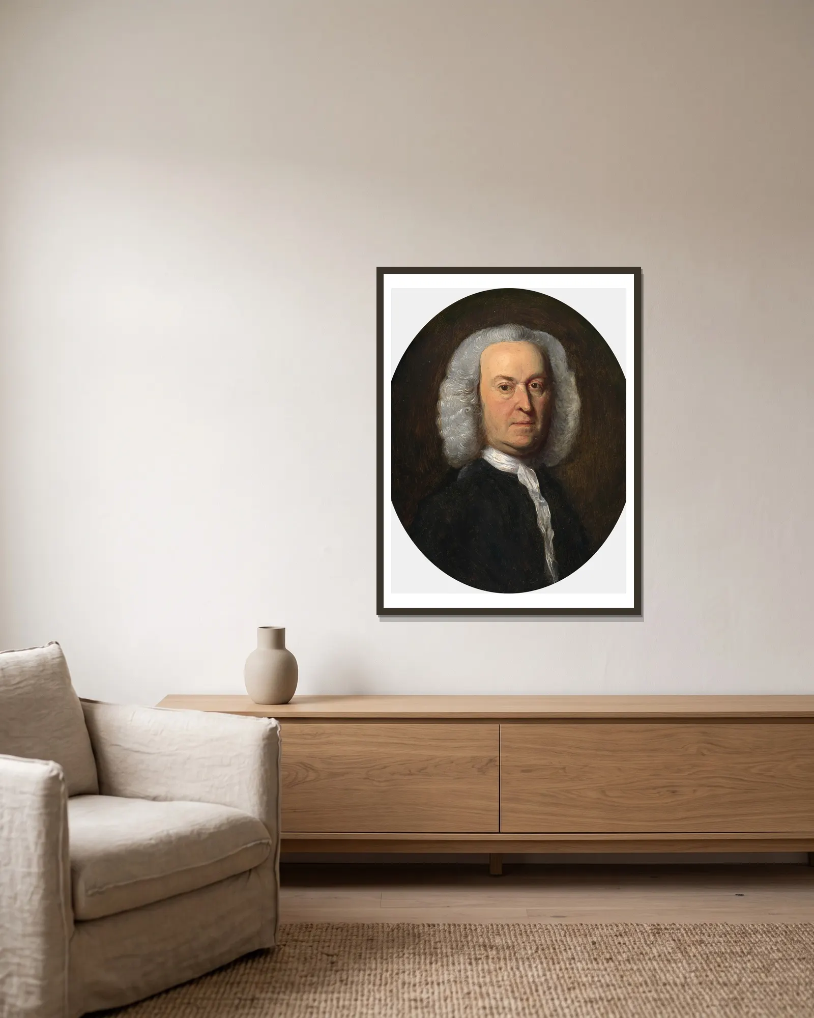 Andrew Oliver av John Singleton Copley inramad på en vägg