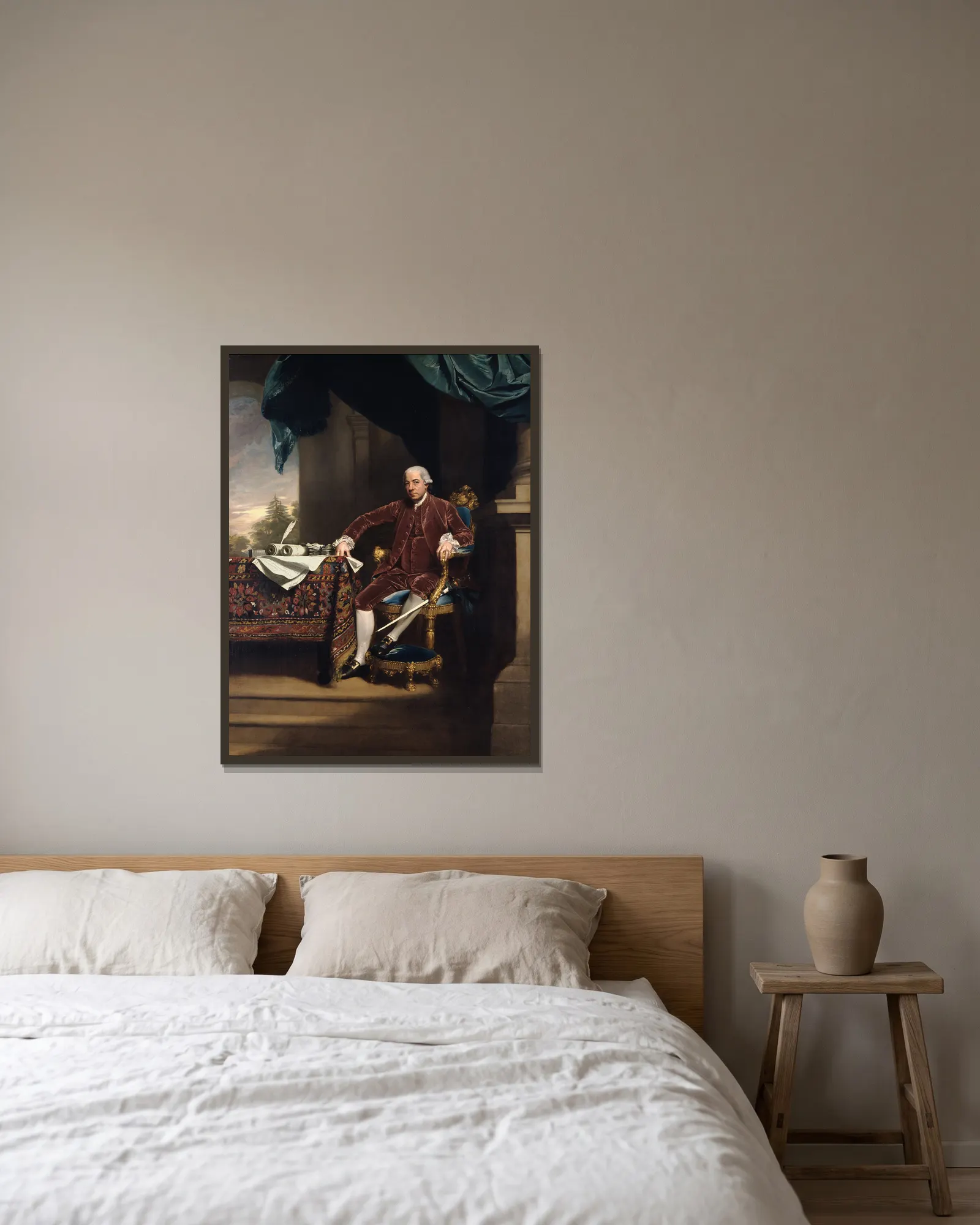 Henry Laurens av John Singleton Copley inramad på en vägg