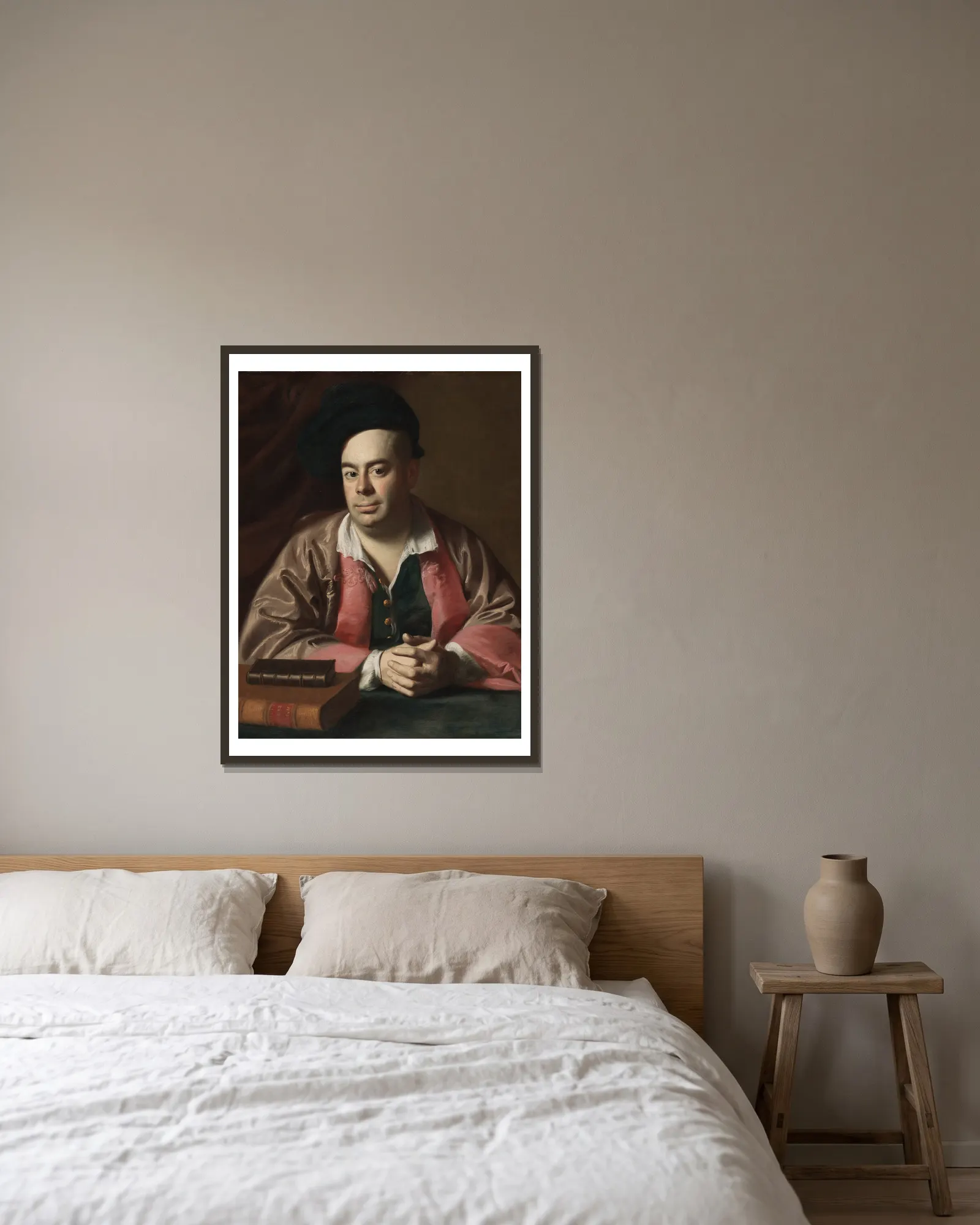 Nathaniel Hurd av John Singleton Copley inramad på en vägg