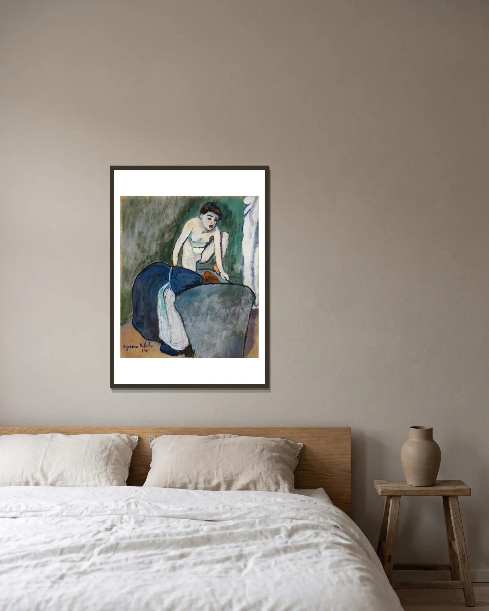 Girl av Suzanne Valadon inramad på en vägg