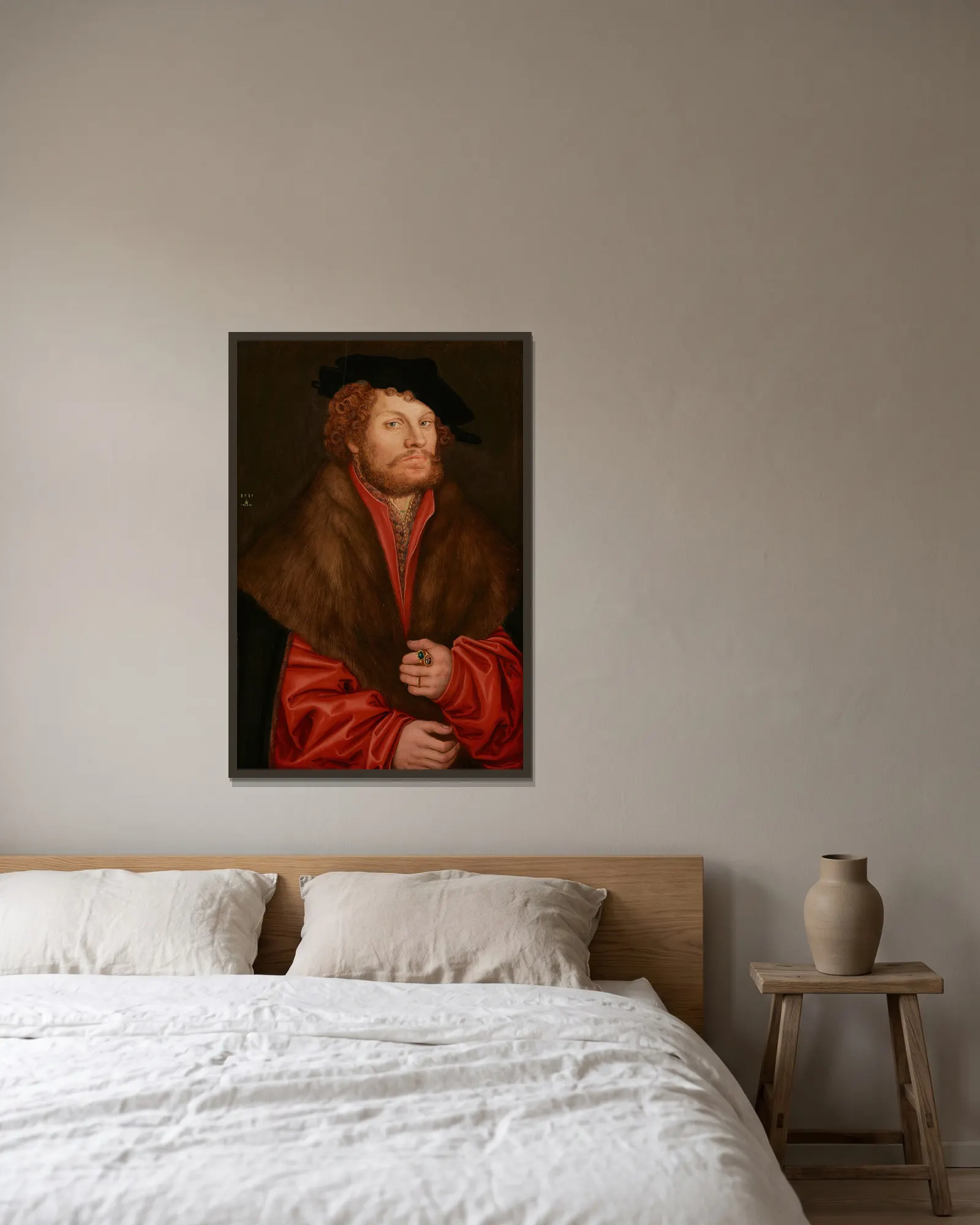 Portrait of Moritz Buchner av Lucas Cranach the Elder inramad på en vägg