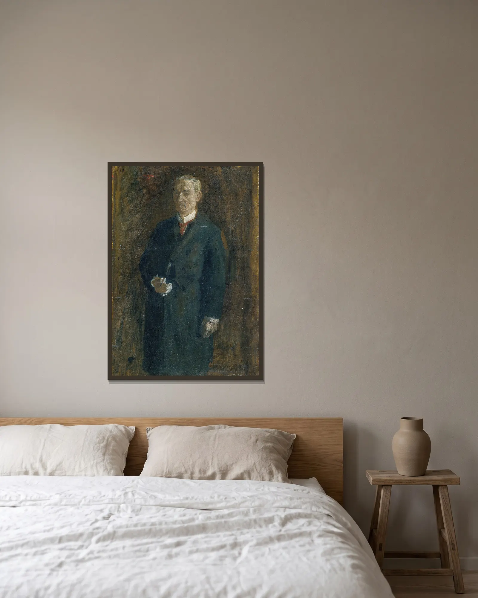 James MacAlister (Sketch) av Thomas Eakins inramad på en vägg