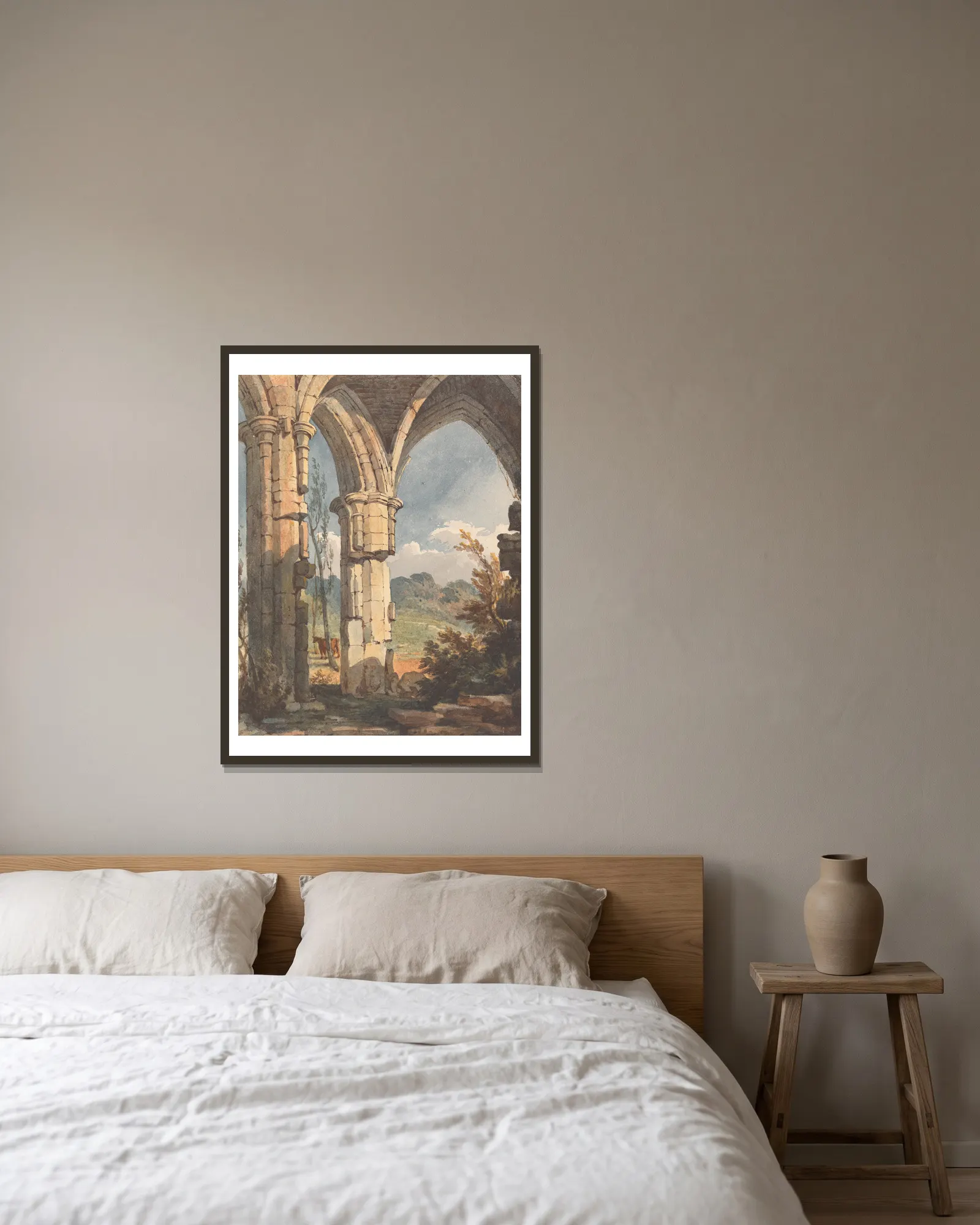Landscape Looking Through Ruined Archway av Thomas Sully inramad på en vägg