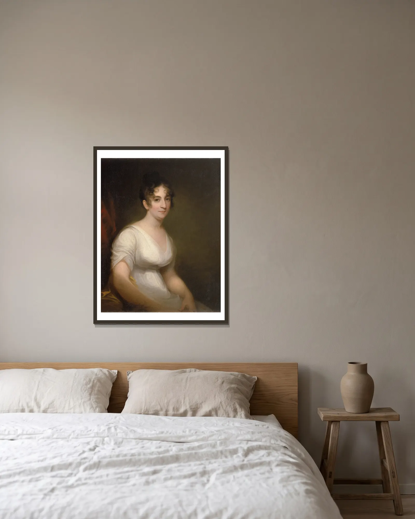 Sally Etting av Thomas Sully inramad på en vägg