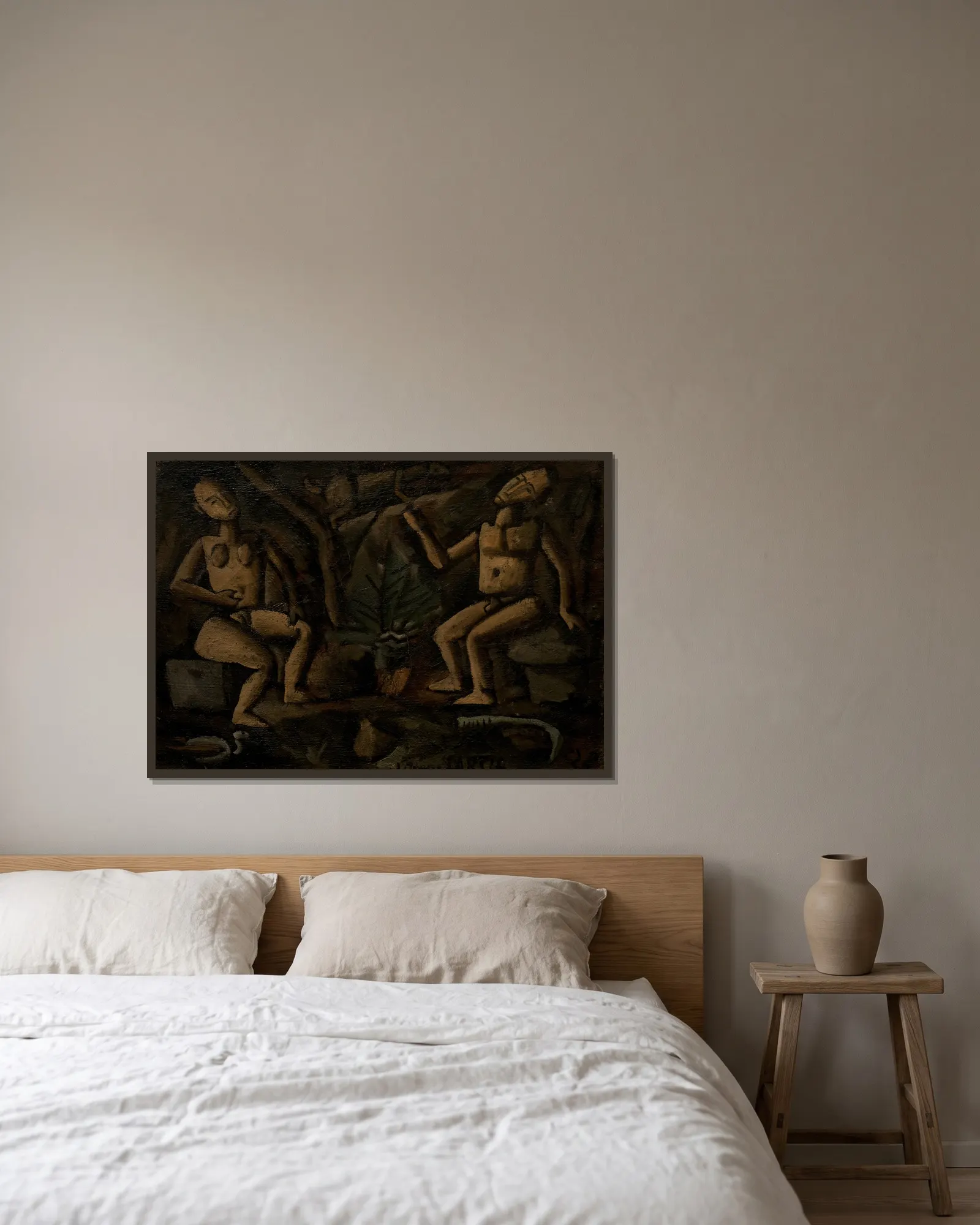 Composición con figuras av Joaquín Torres-García inramad på en vägg
