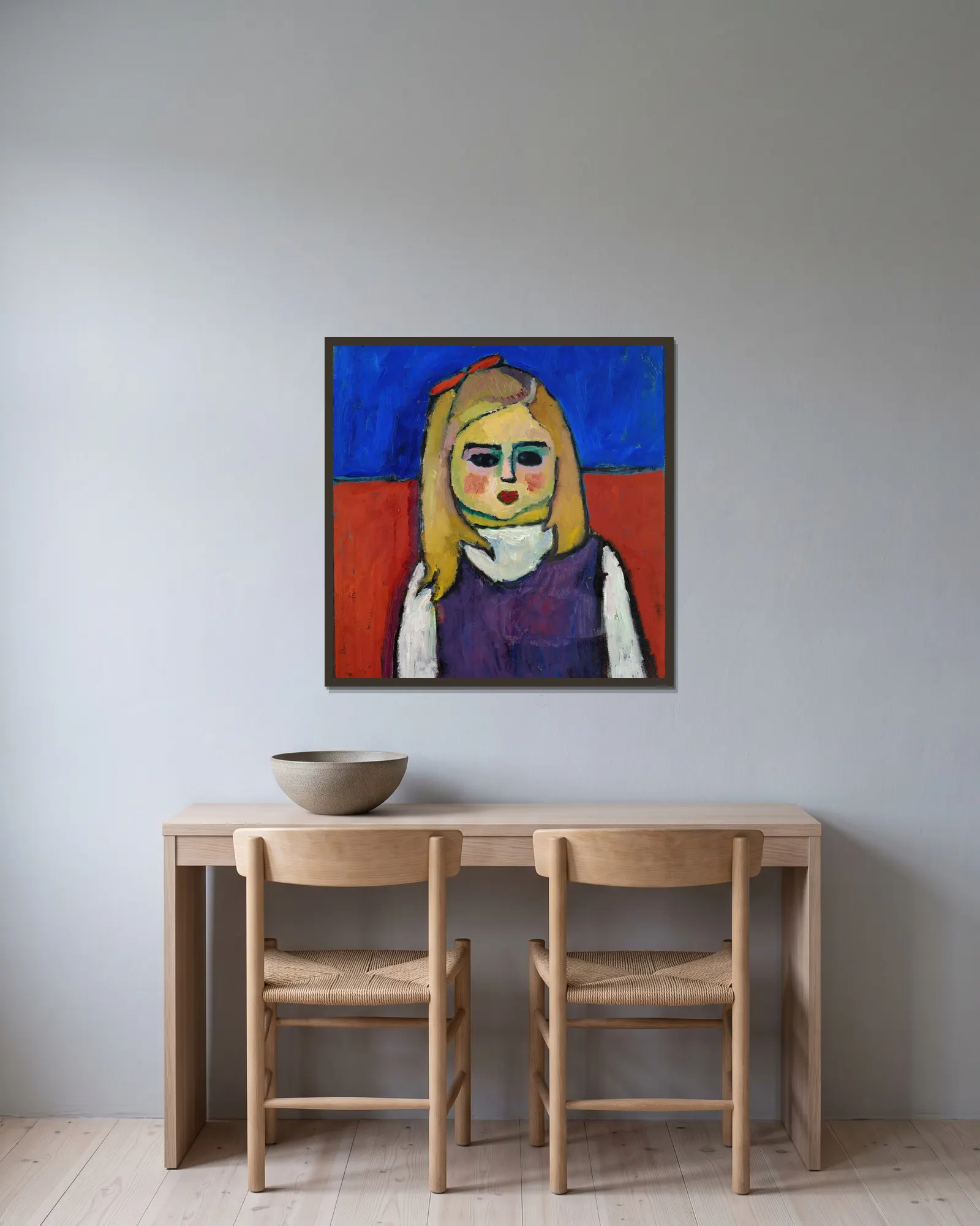 Child av Alexej von Jawlensky inramad på en vägg