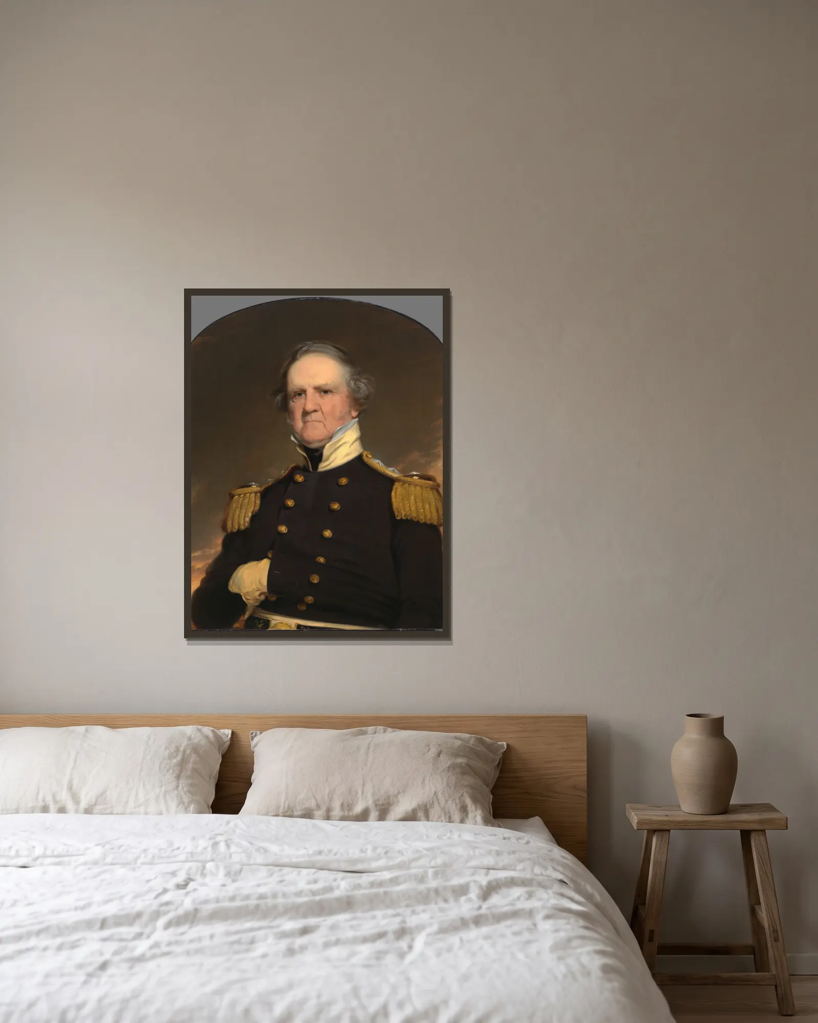 Winfield Scott av Robert Walter Weir inramad på en vägg