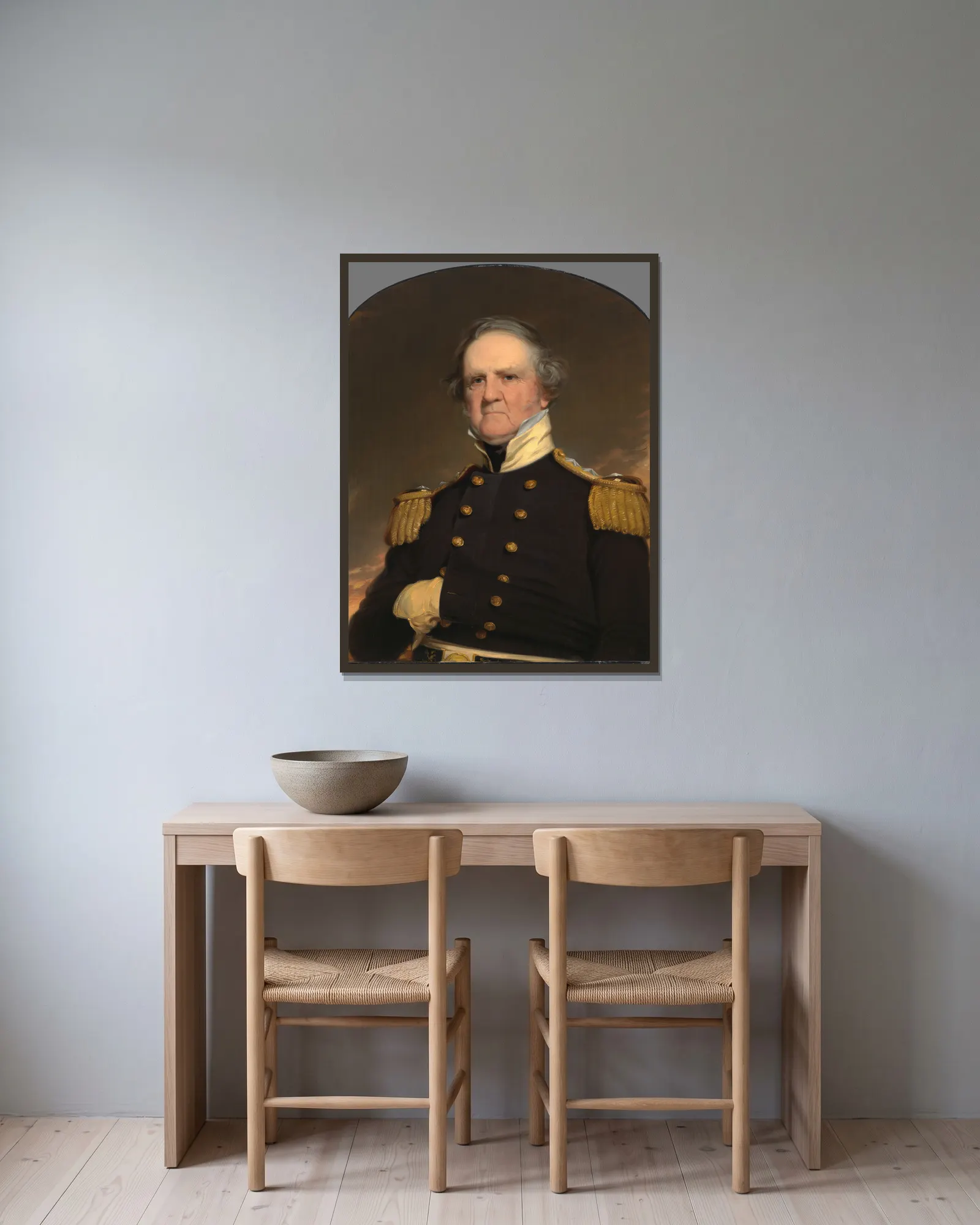 Winfield Scott av Robert Walter Weir inramad på en vägg