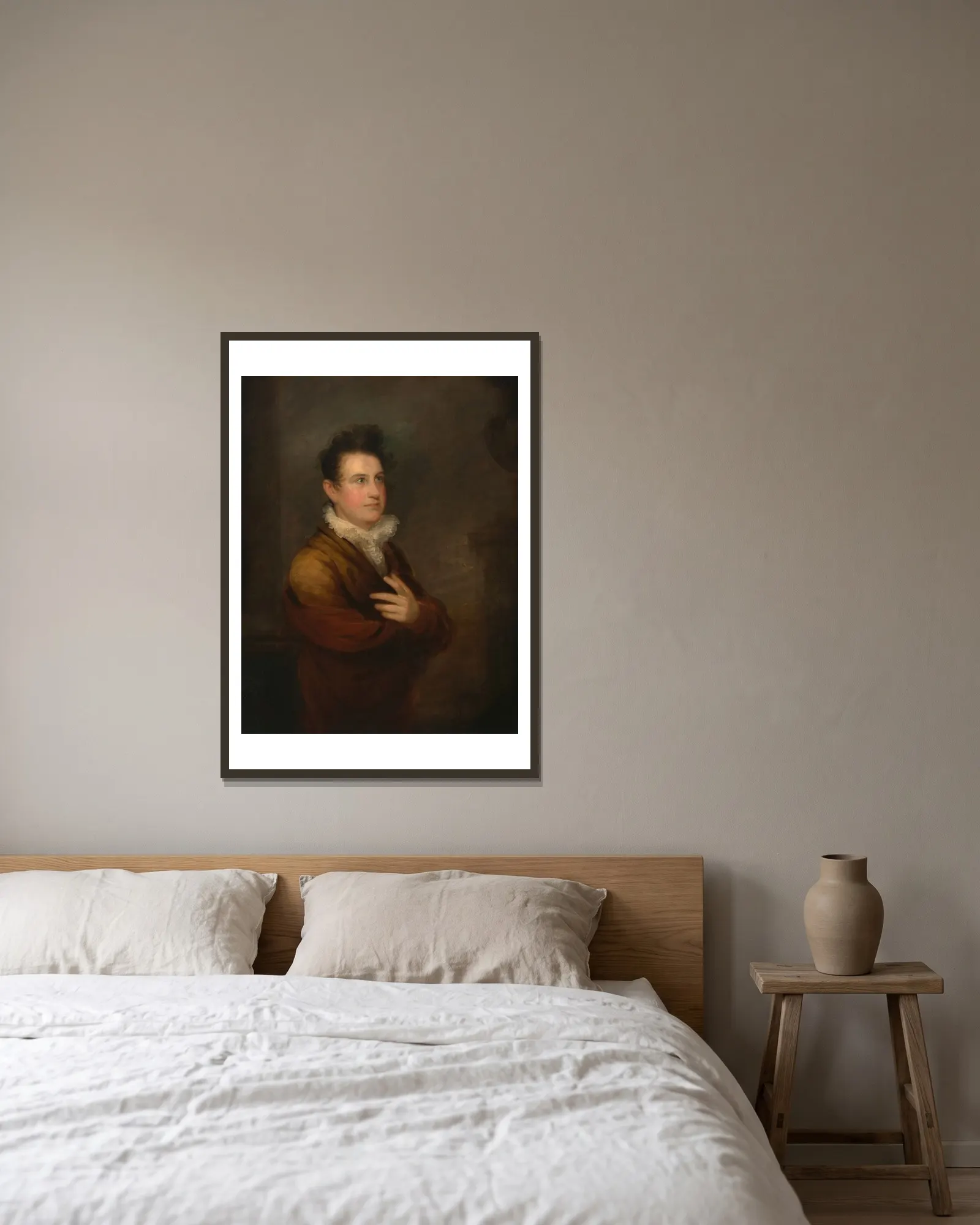 John Howard Payne av John Wesley Jarvis inramad på en vägg