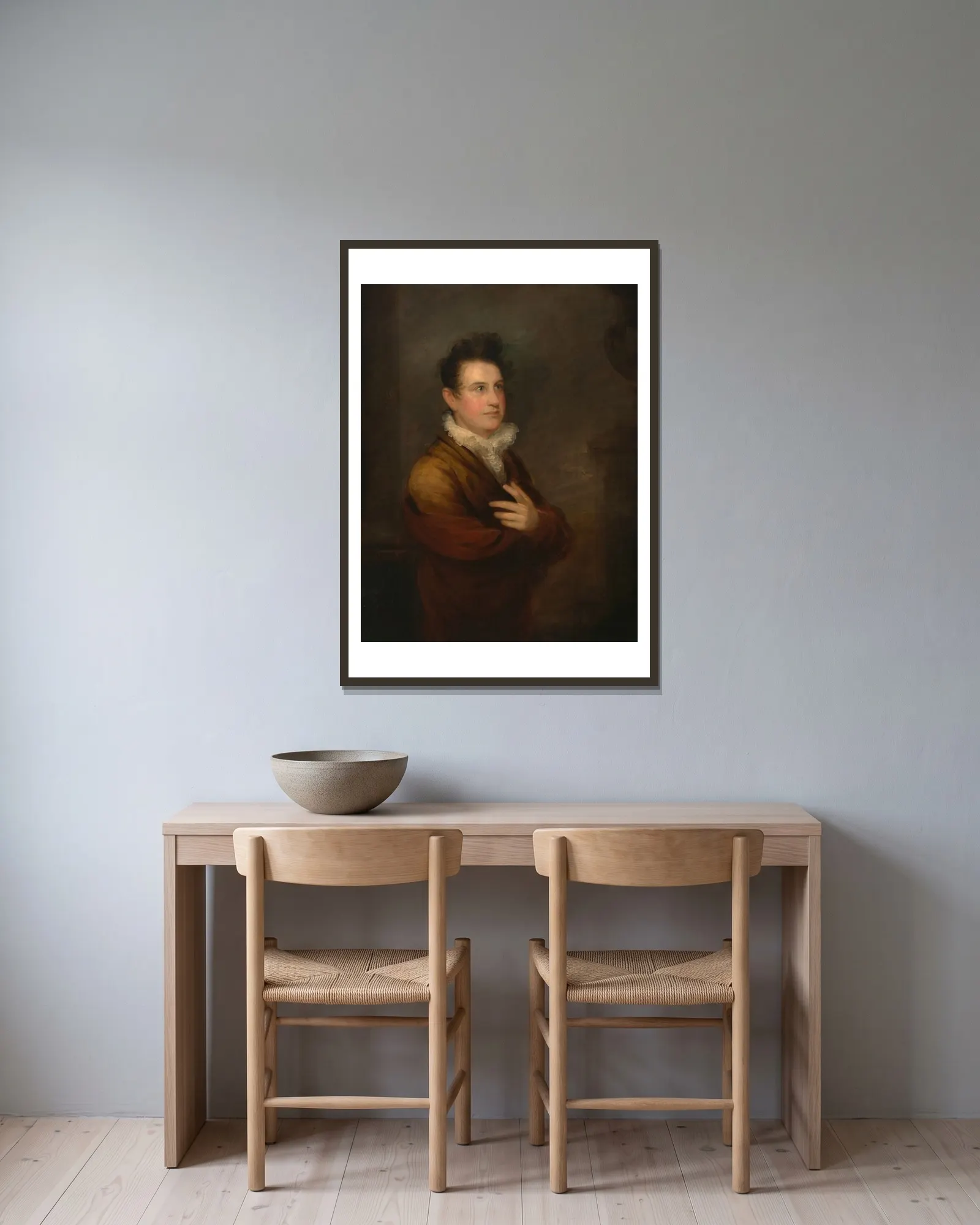 John Howard Payne av John Wesley Jarvis inramad på en vägg
