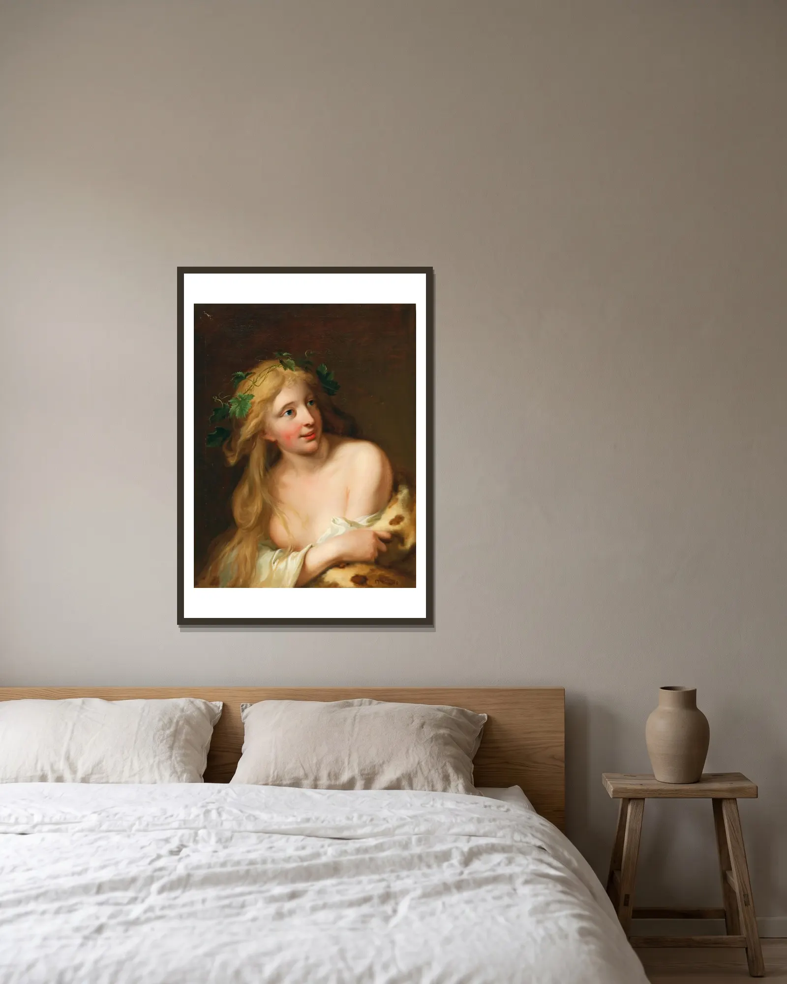 A Bacchante av Johann Heinrich Wilhelm Tischbein inramad på en vägg