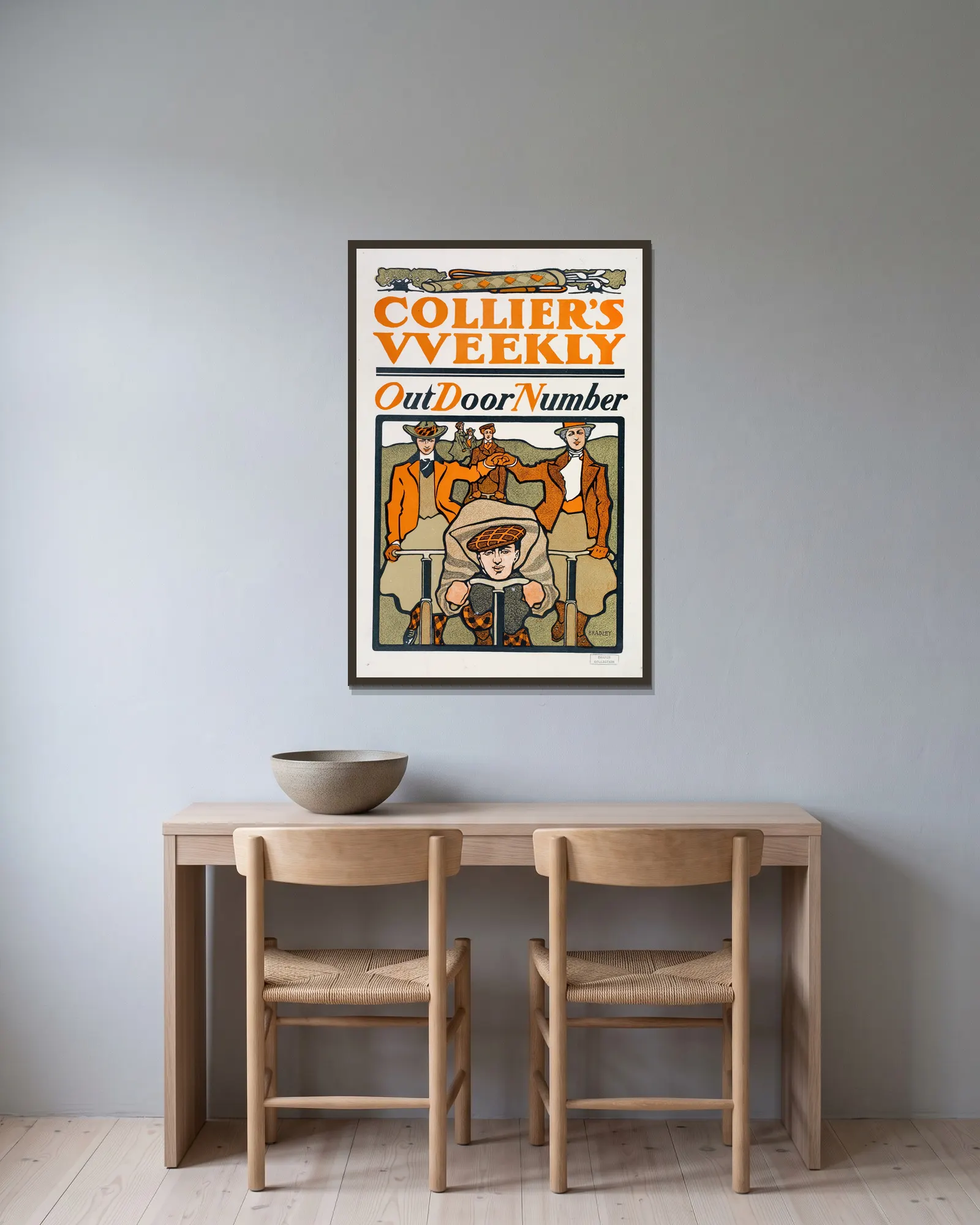 Collier’s weekly. Out door number. av Will Bradley inramad på en vägg