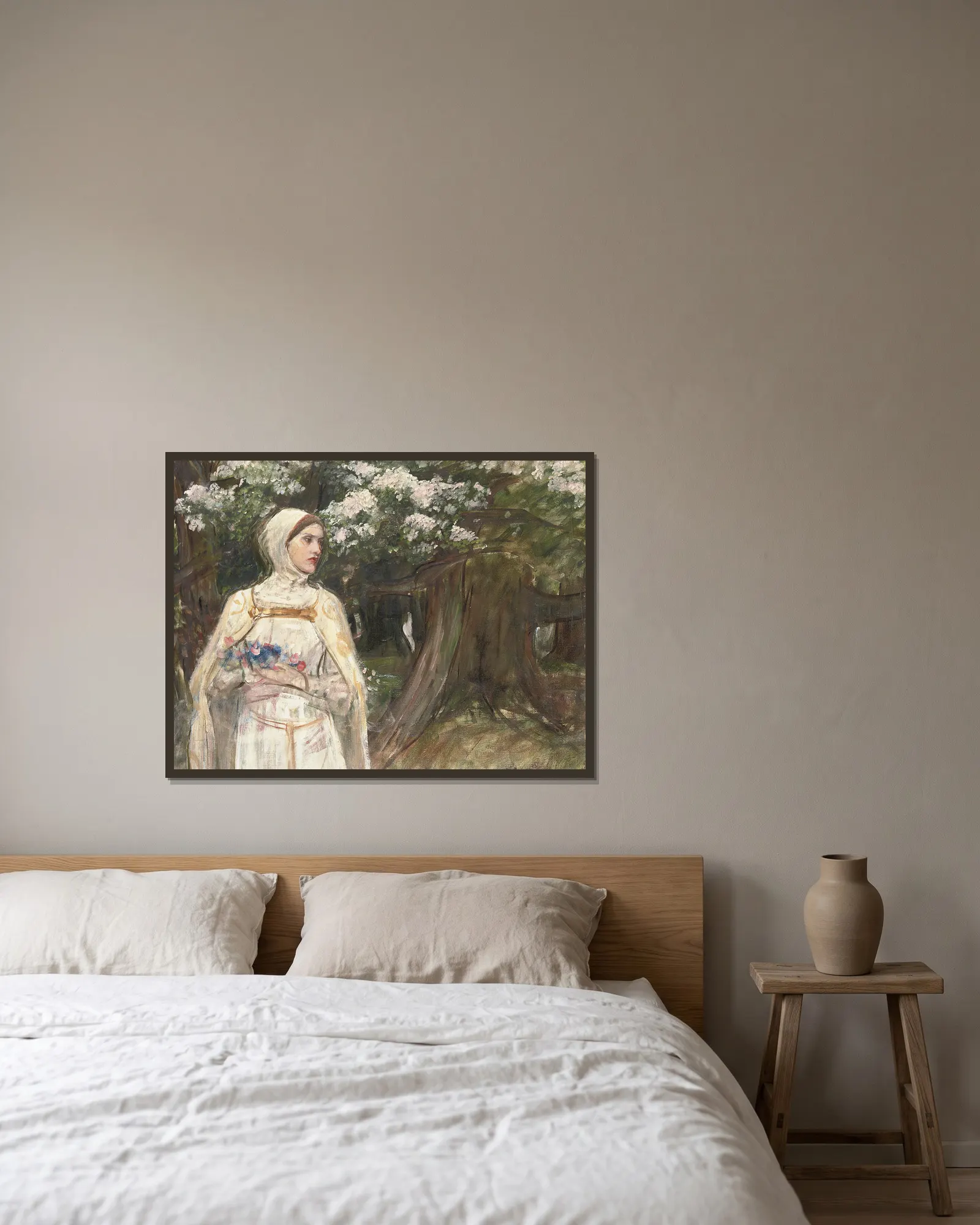 Matilda av John William Waterhouse inramad på en vägg