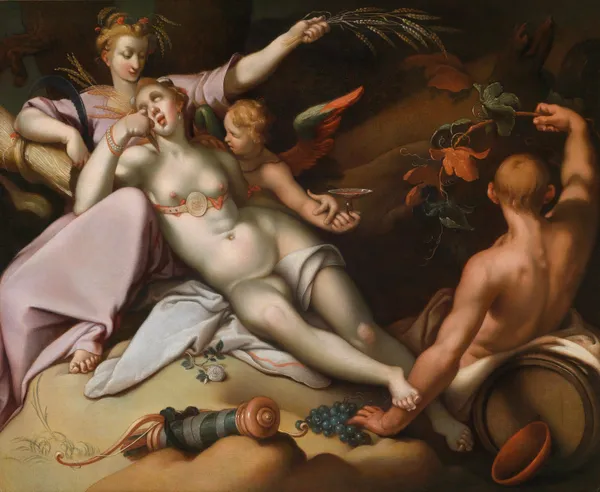 Sine Baccho Et Cenere Friget Venus av Abraham Bloemaert